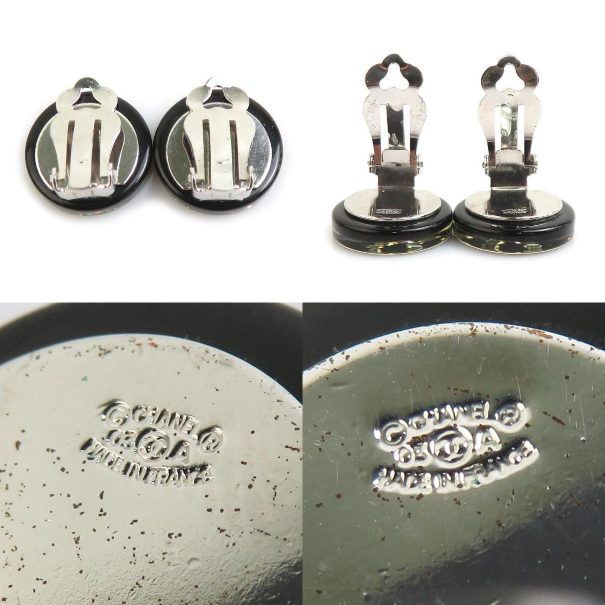 CC Logo Clip-On Earrings Silver-Tone Metal