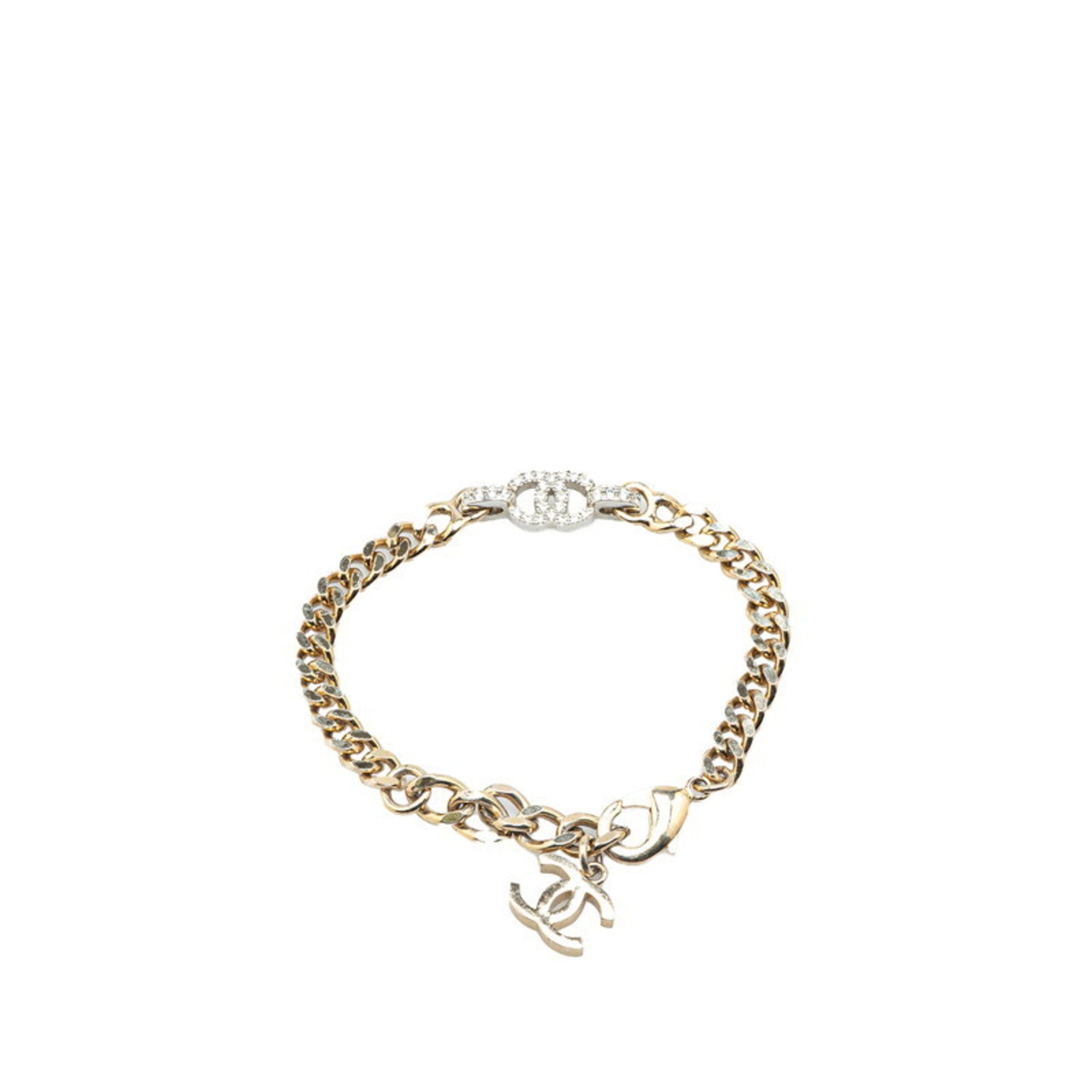 CC Logo Chain Bracelet Silver-Tone Metal