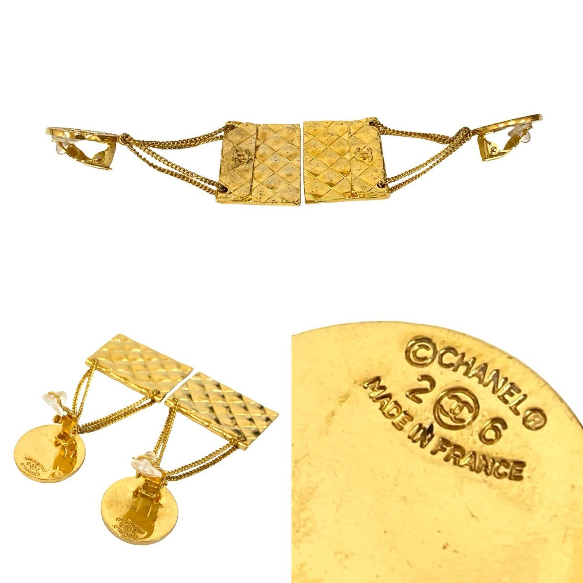 CC Logo Clip-On Earrings Metal Gold-Tone Metal
