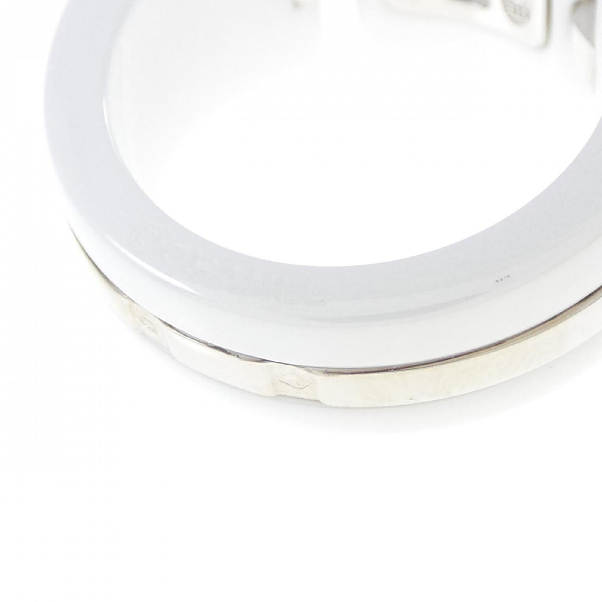 Ring Ceramic and 18K White Gold Large With Diamond