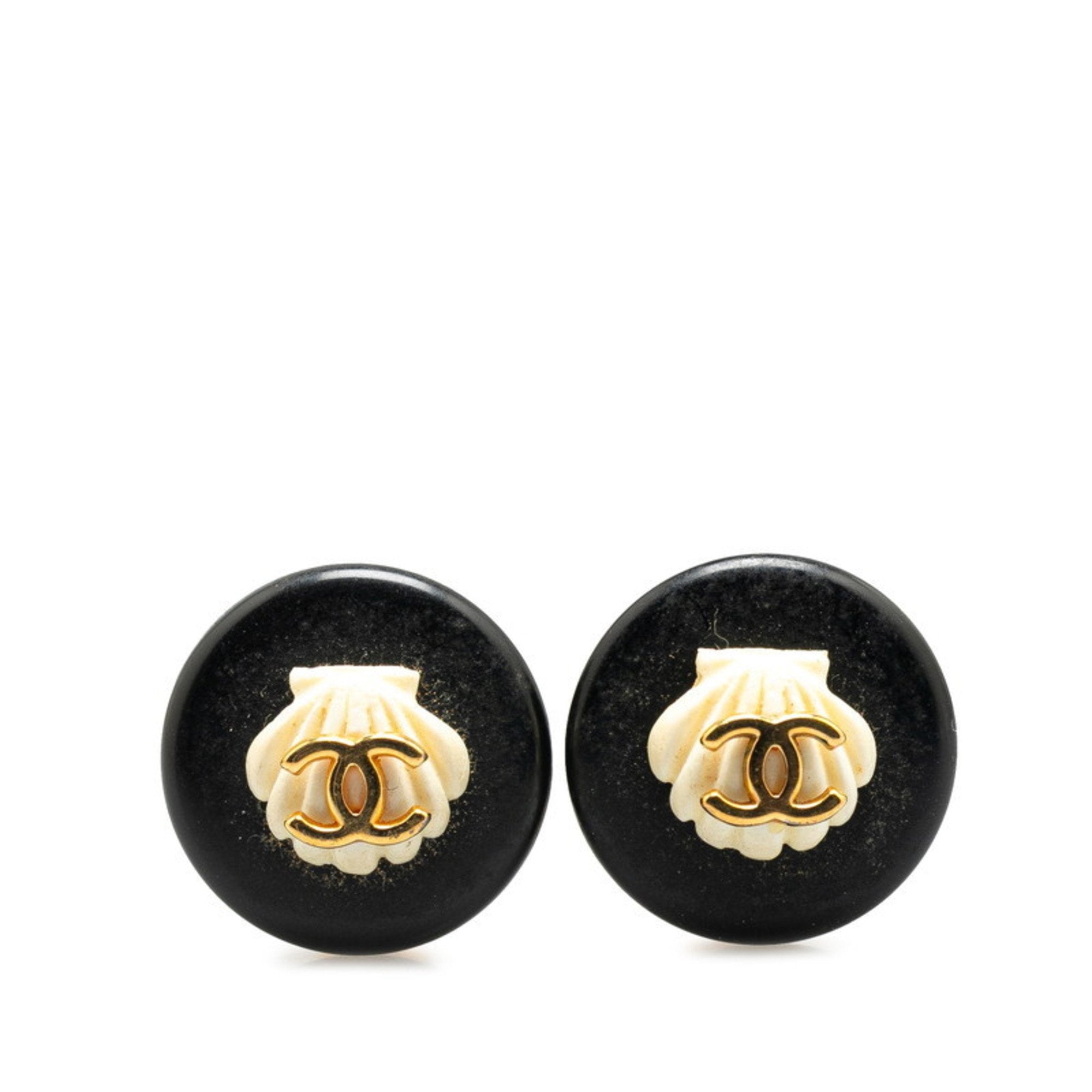 CC Logo Clip-On Earrings Gold-Tone Metal Gold-Tone Metal
