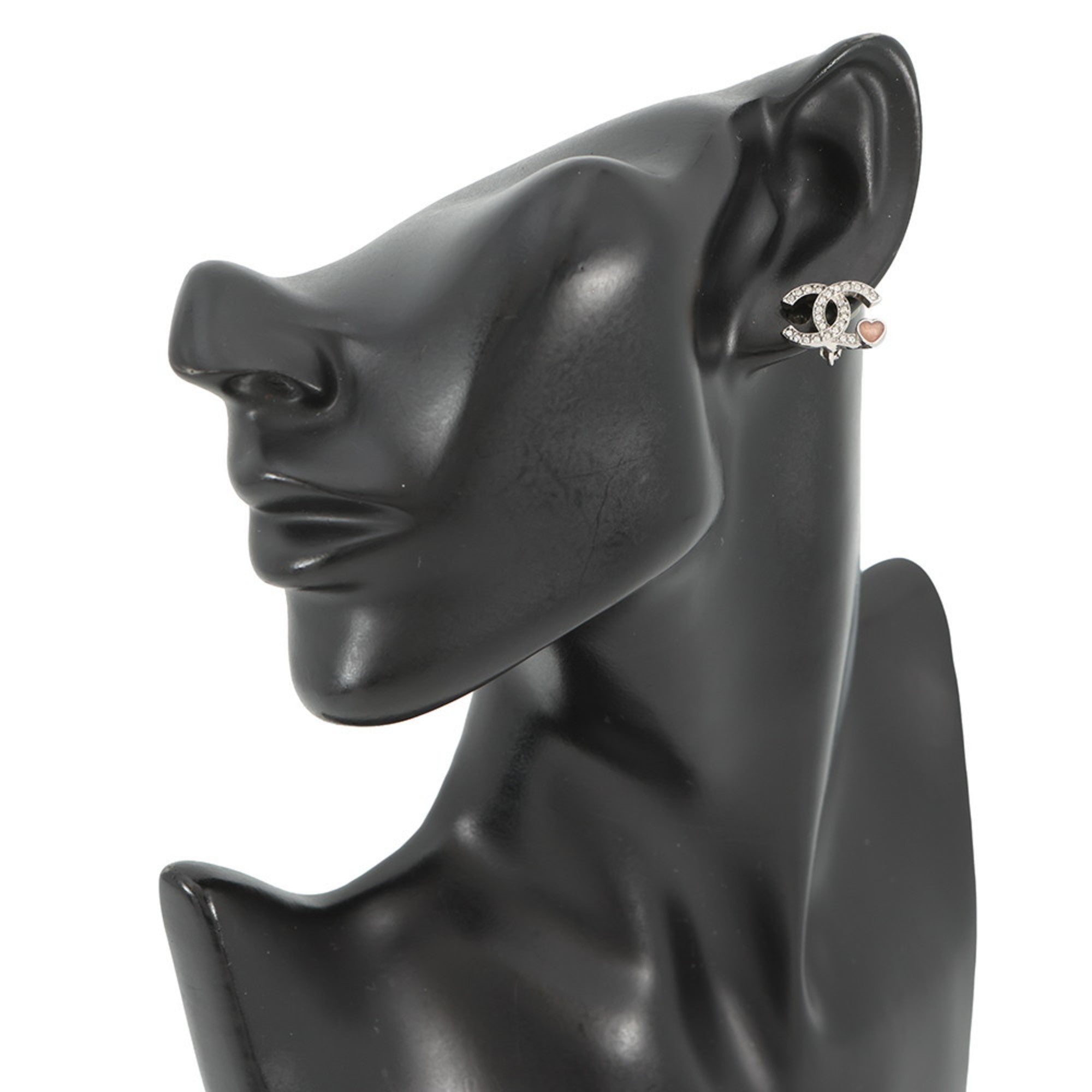 CC Logo Heart Earrings Metal