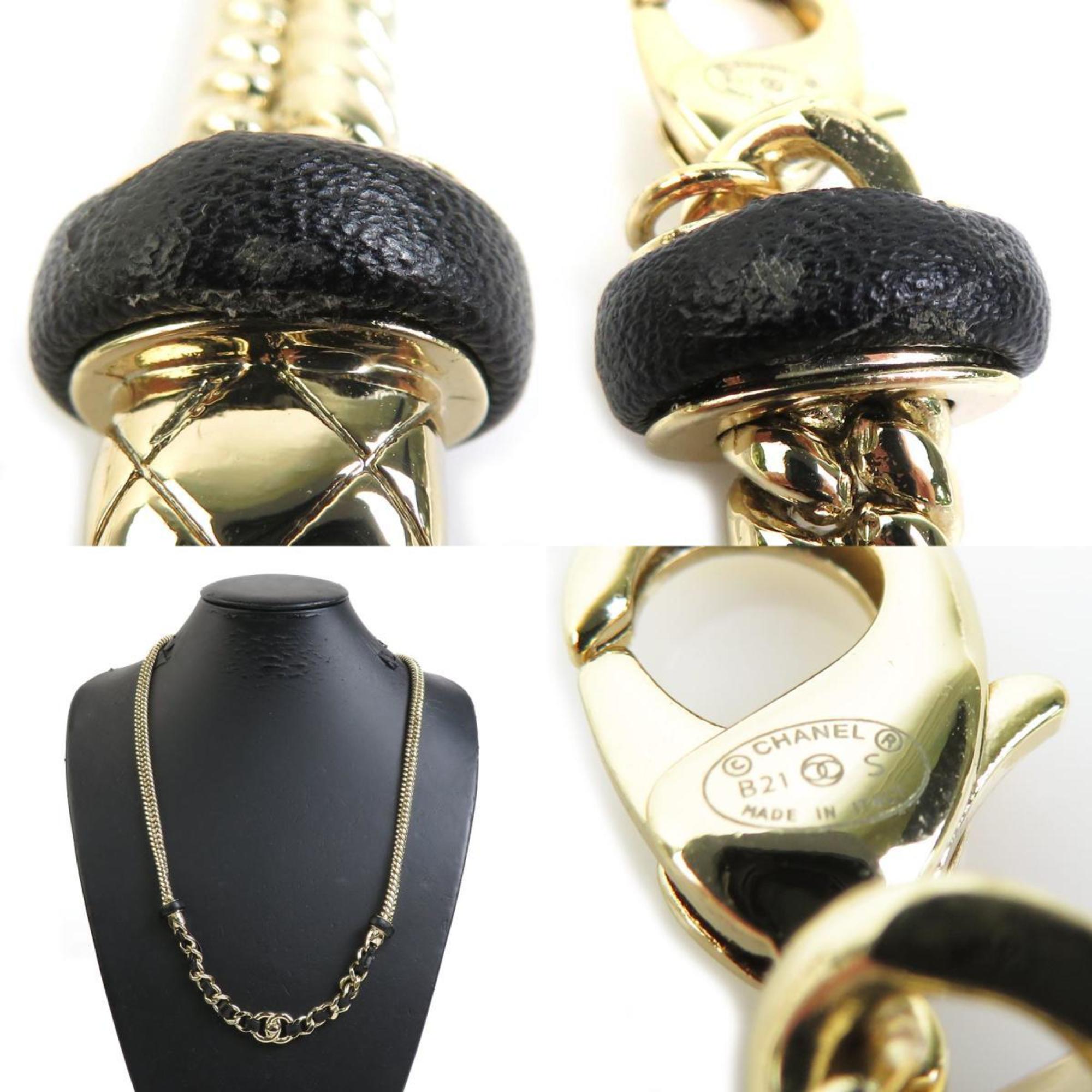 CC Logo Pendant Necklace Gold-Tone Metal