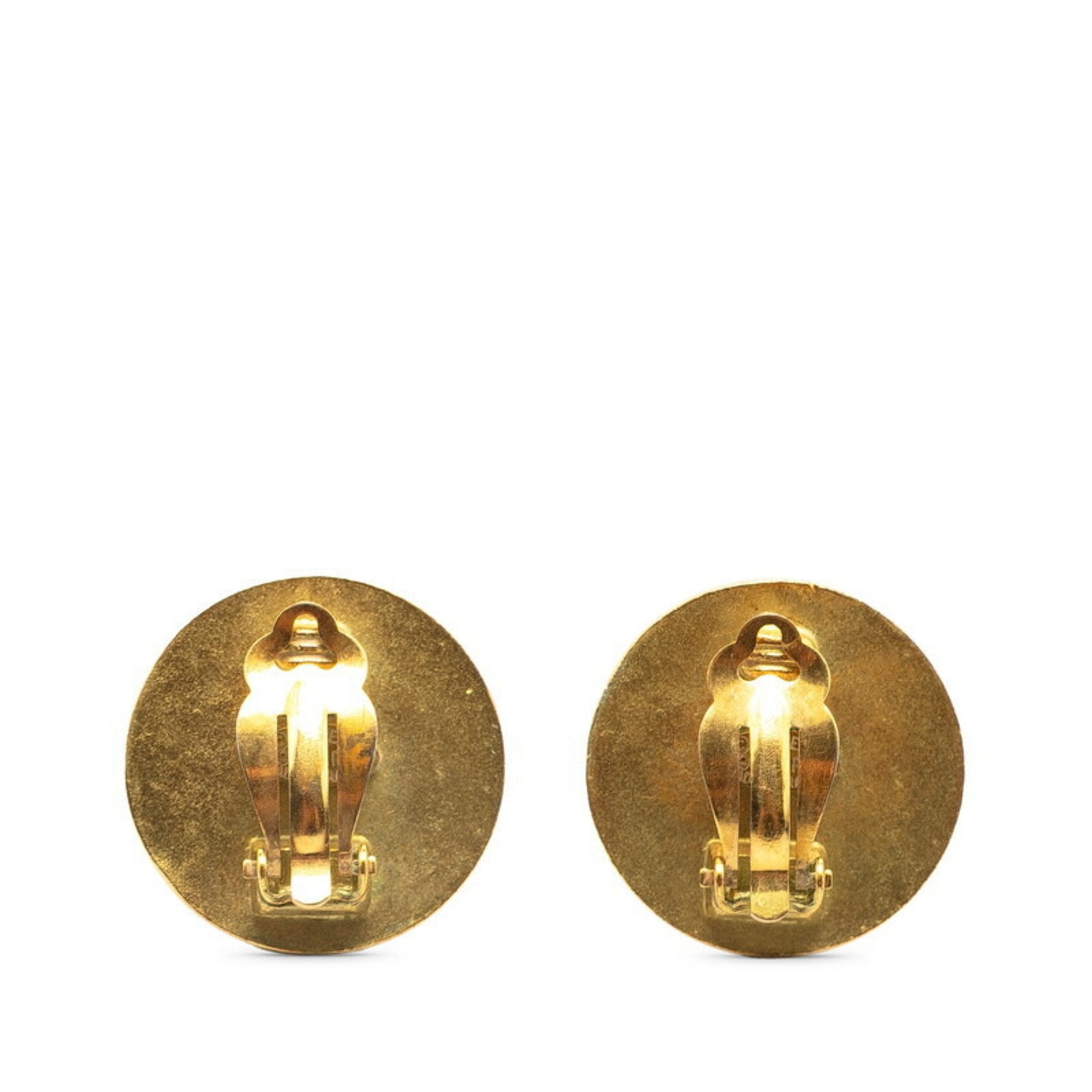 CC Logo Clip-On Earrings Metal Gold-Tone Metal