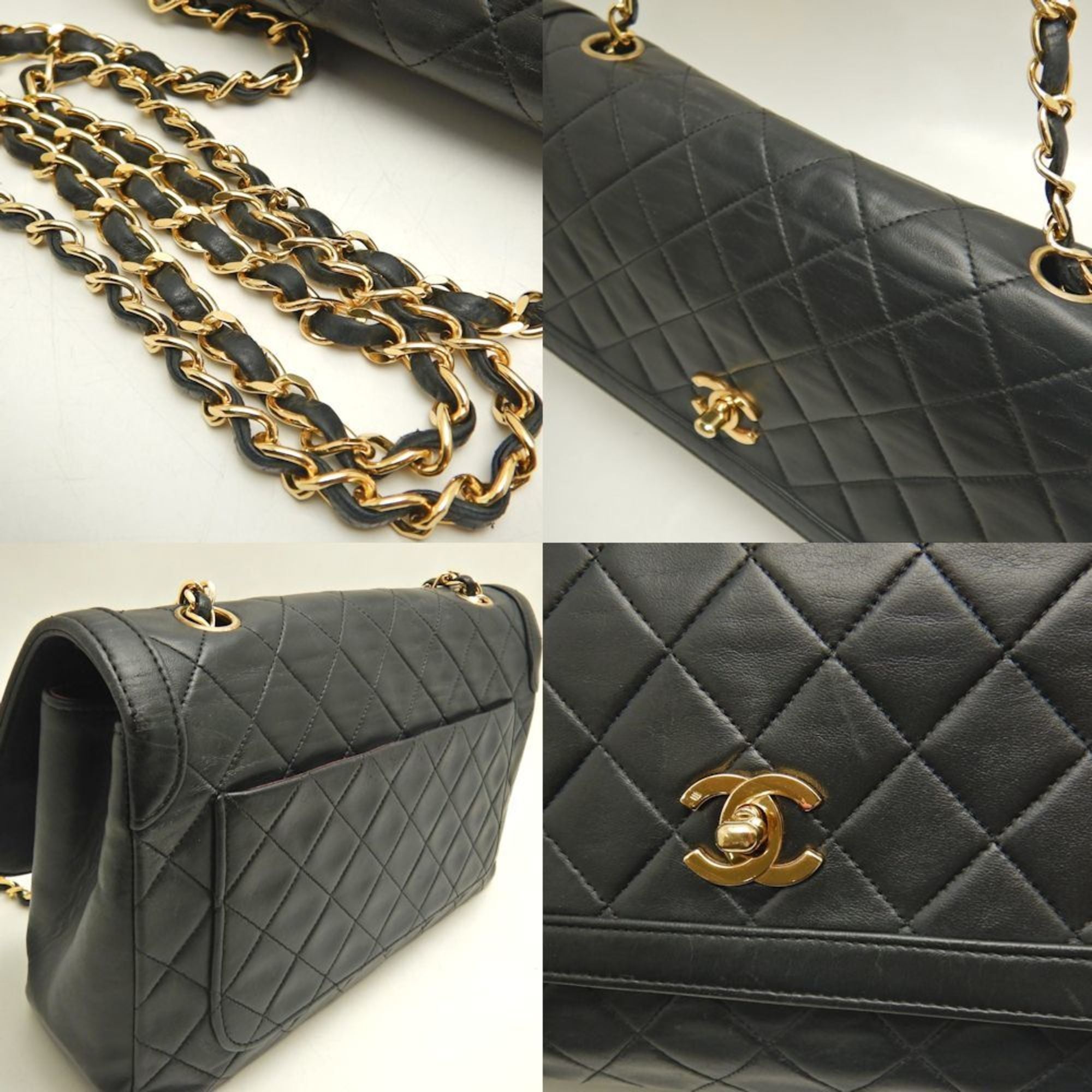 Vintage CC Chain Flap Bag Quilted Lambskin Medium