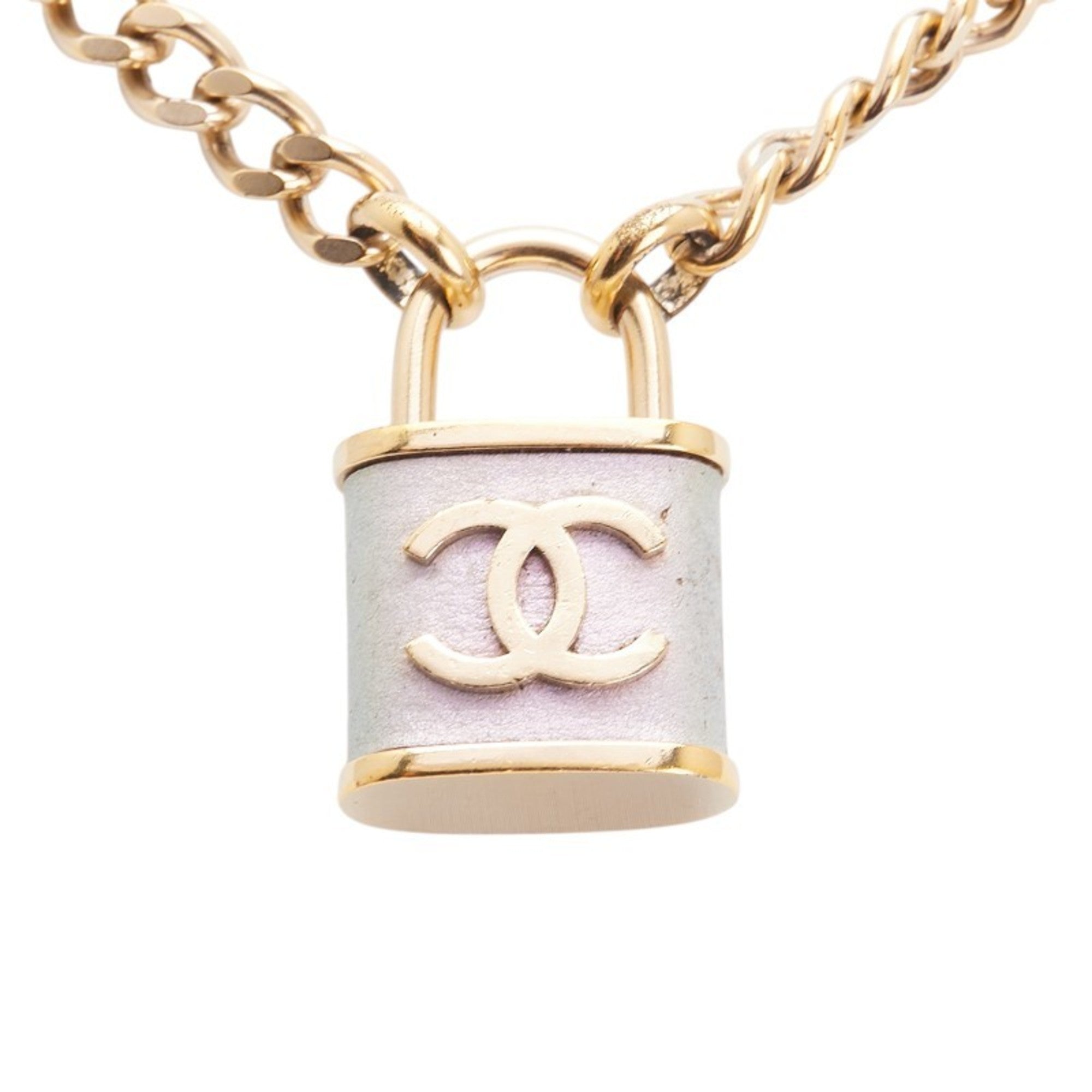 CC Logo Chain Pendant Necklace Metal