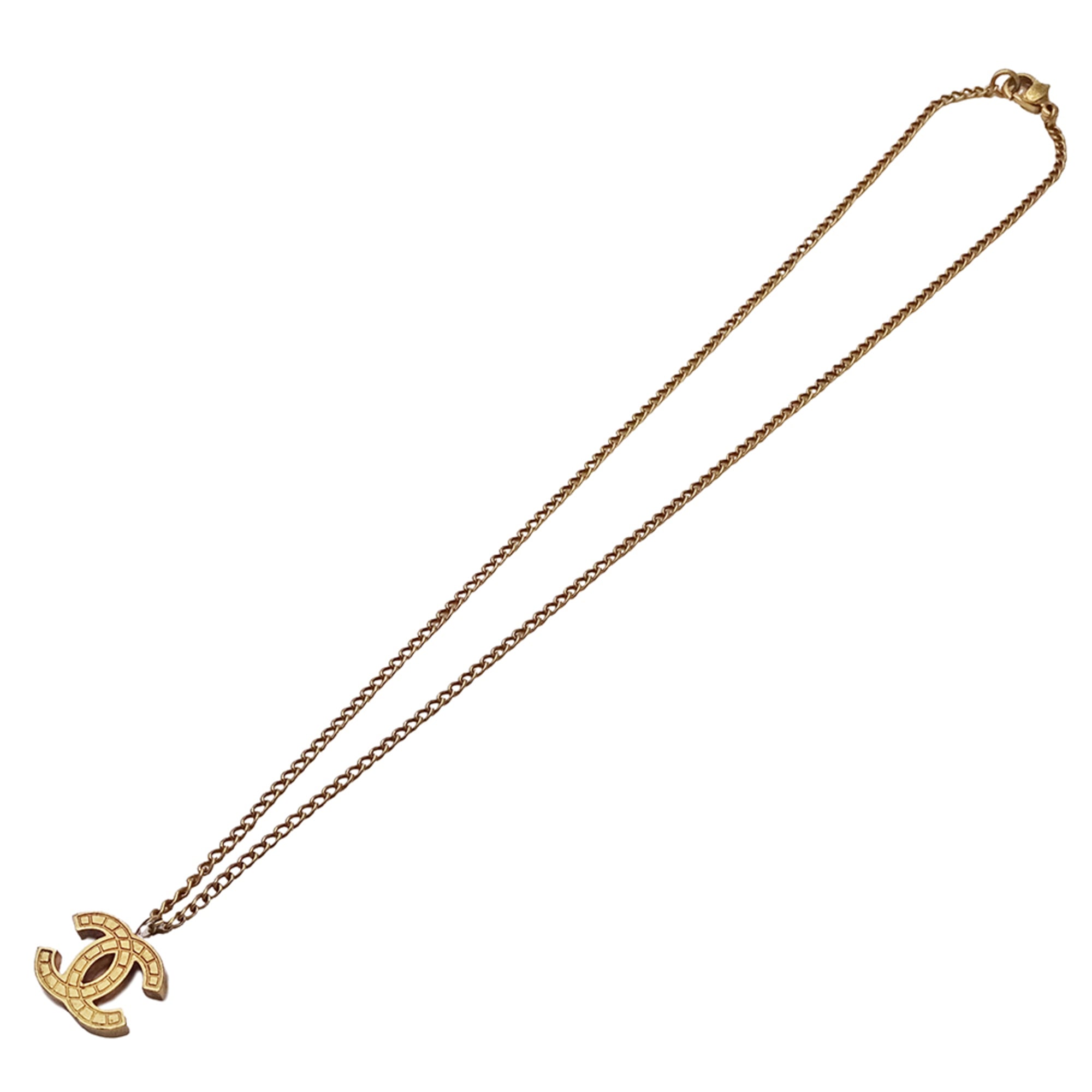 CC Logo Pendant Necklace Metal