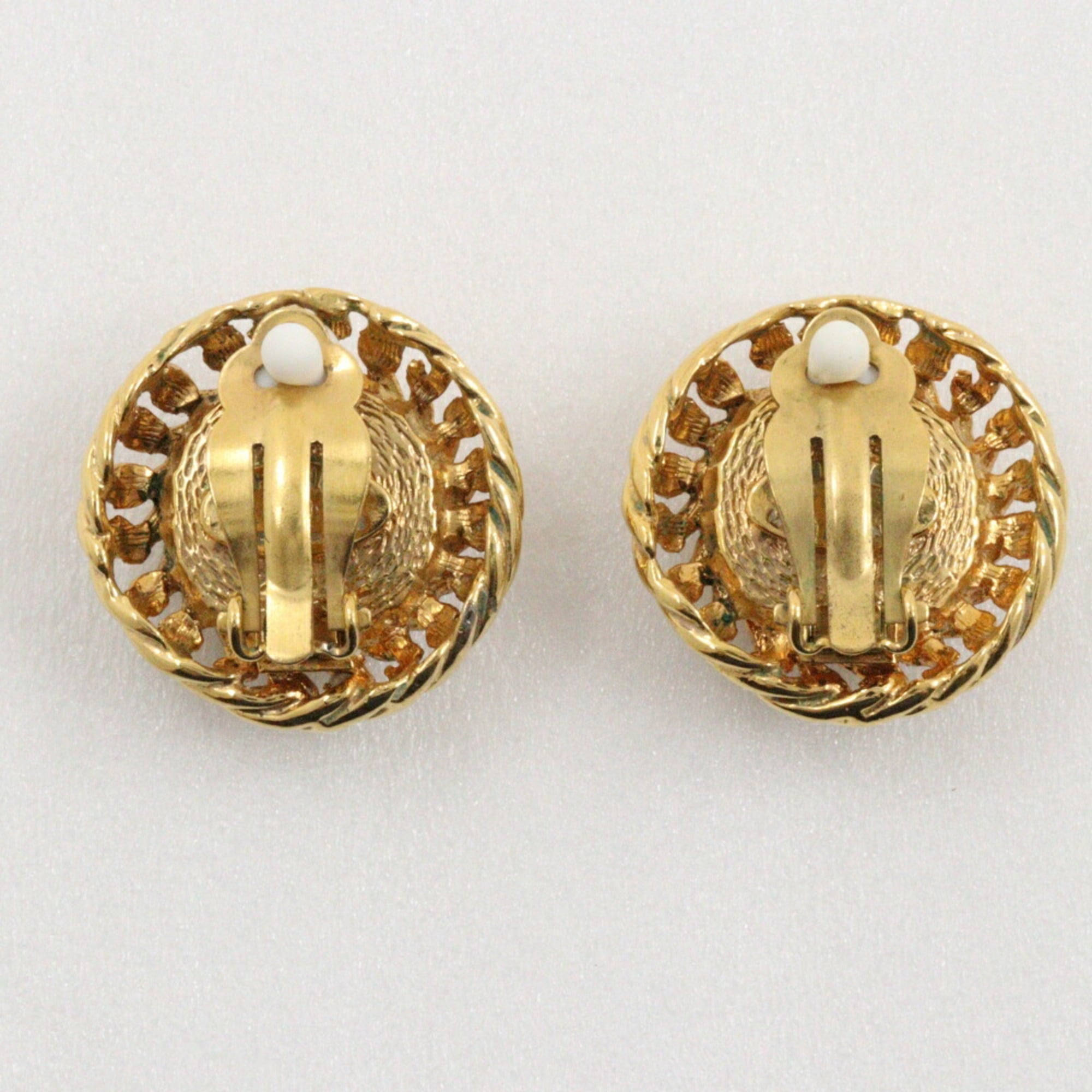 Earrings Pearl Gold-Tone Metal