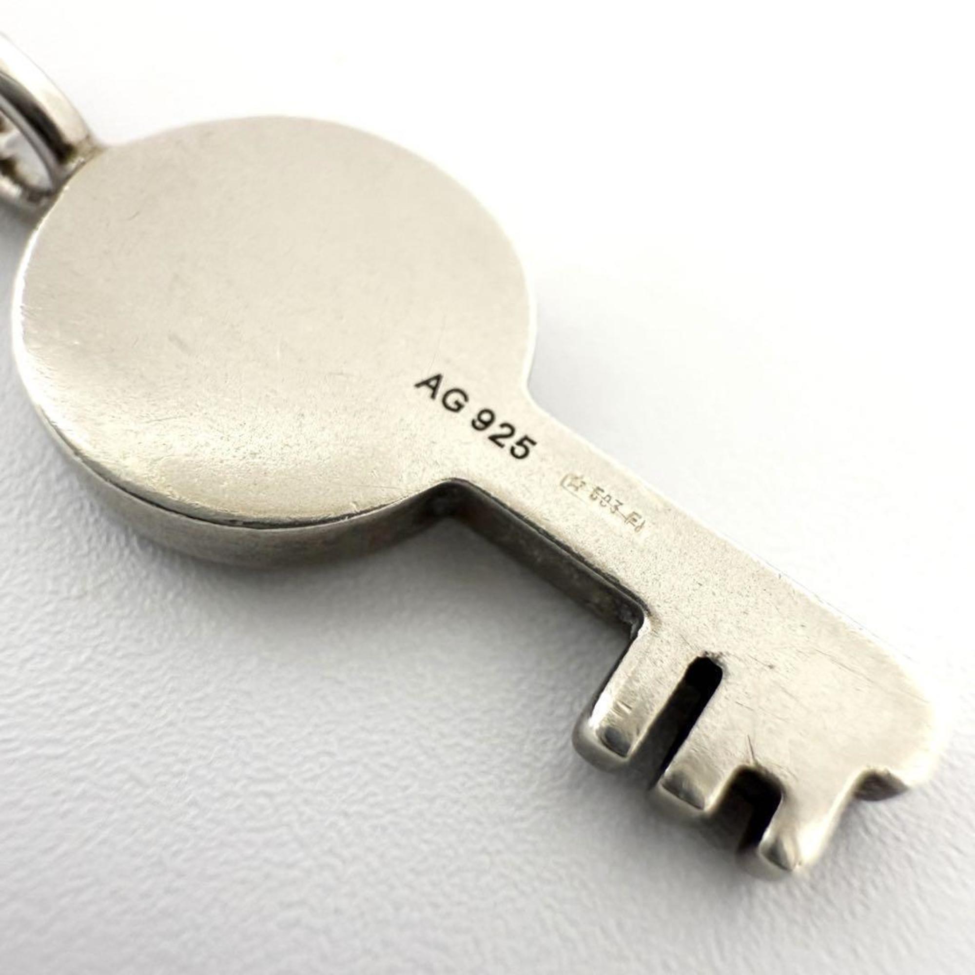 Crest Key Pendant Necklace Sterling Silver