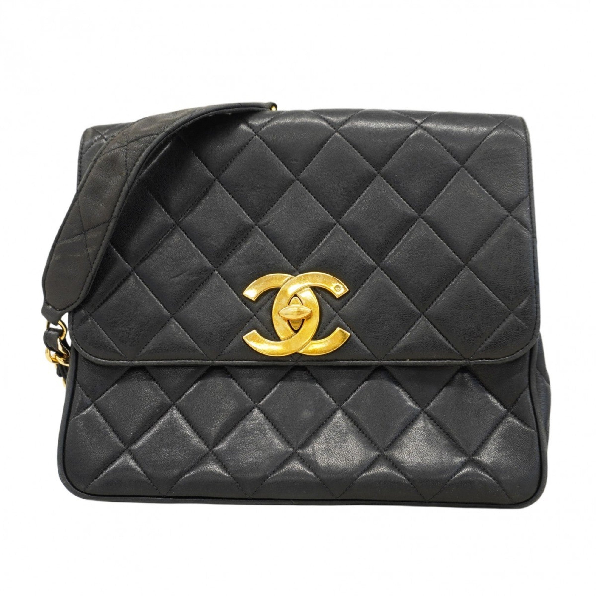 Vintage Square CC Flap Bag Quilted Lambskin Medium