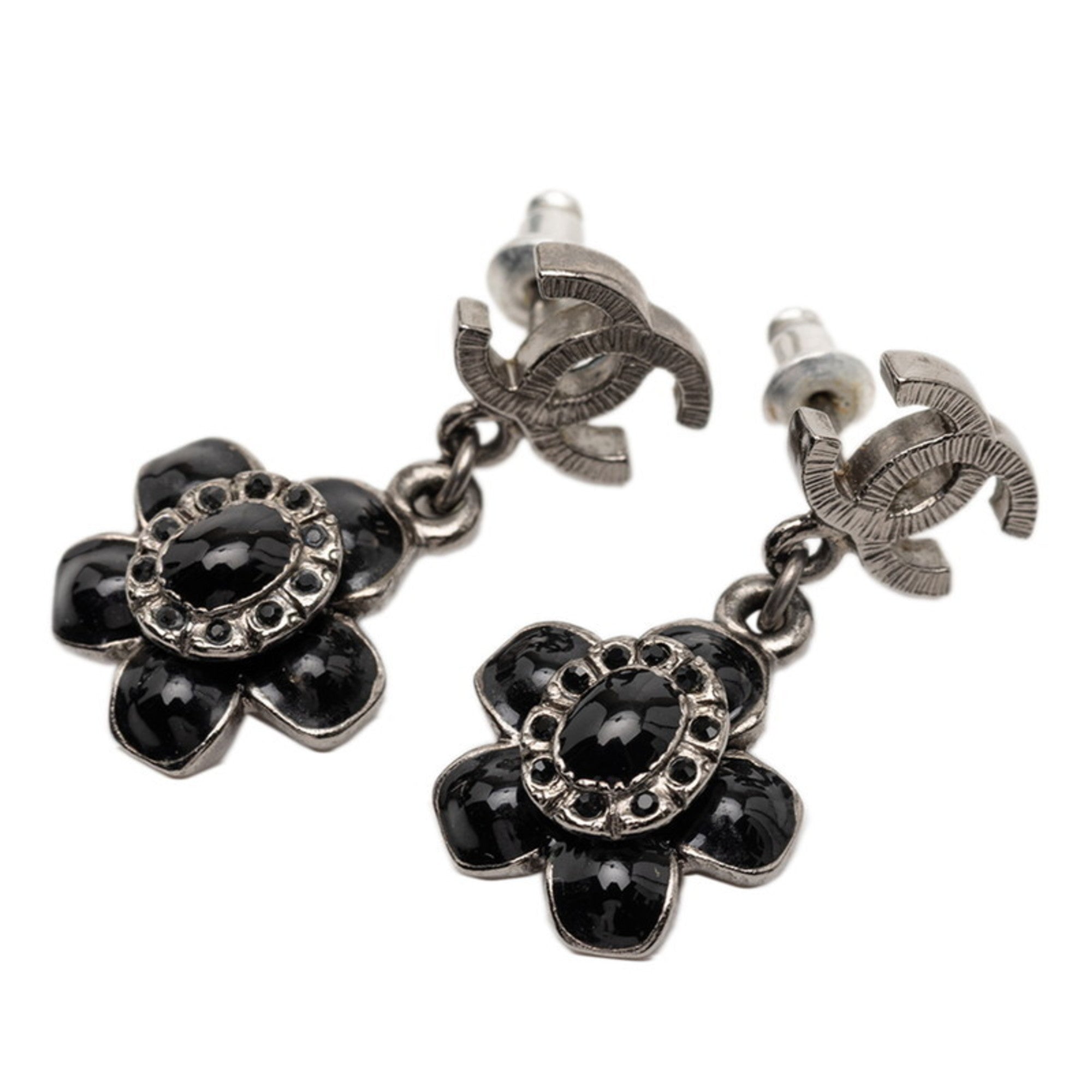 CC Logo Earrings Silver-Tone Metal Silver-Tone Metal