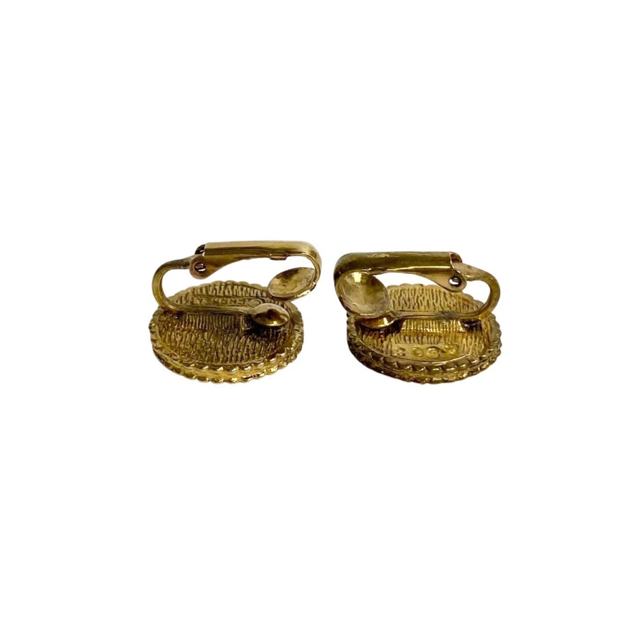 CC Logo Clip-On Earrings Metal Gold-Tone Metal