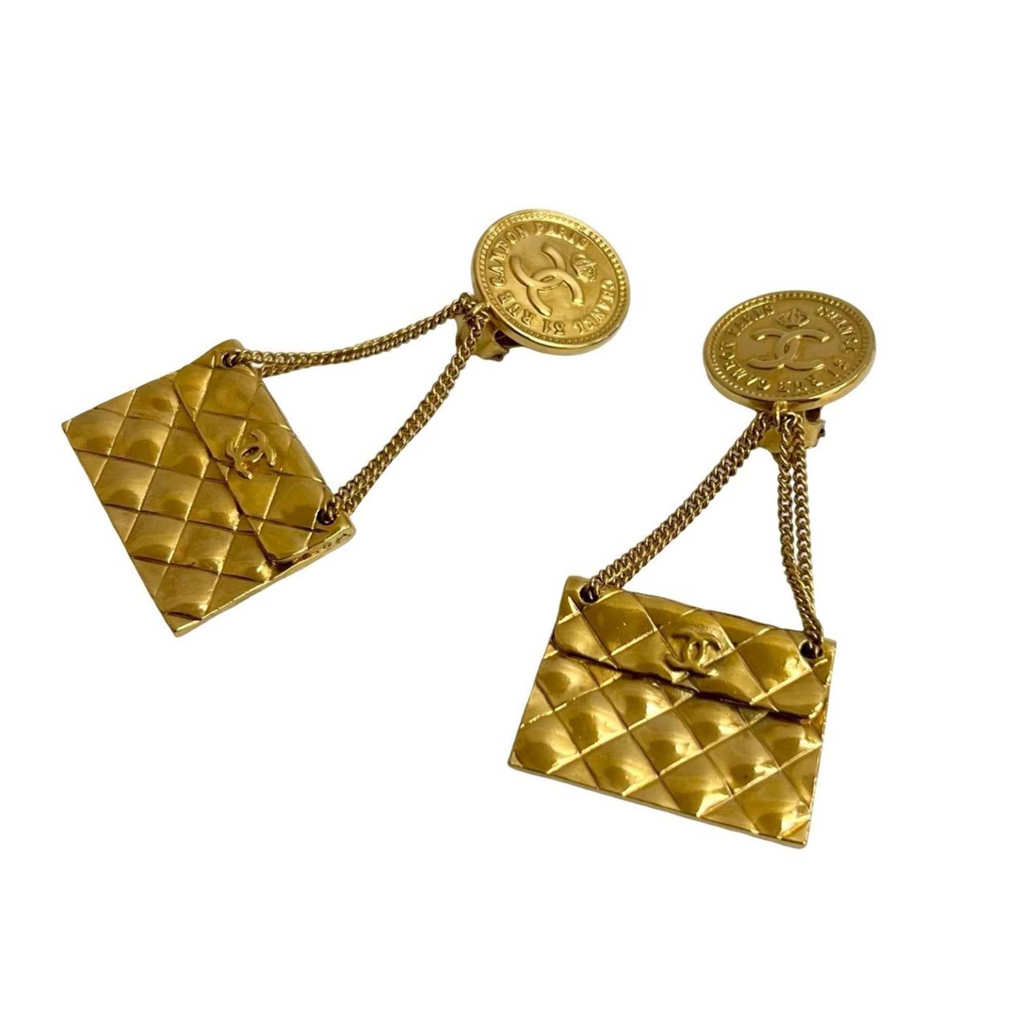 CC Logo Earrings Metal Gold-Tone Metal