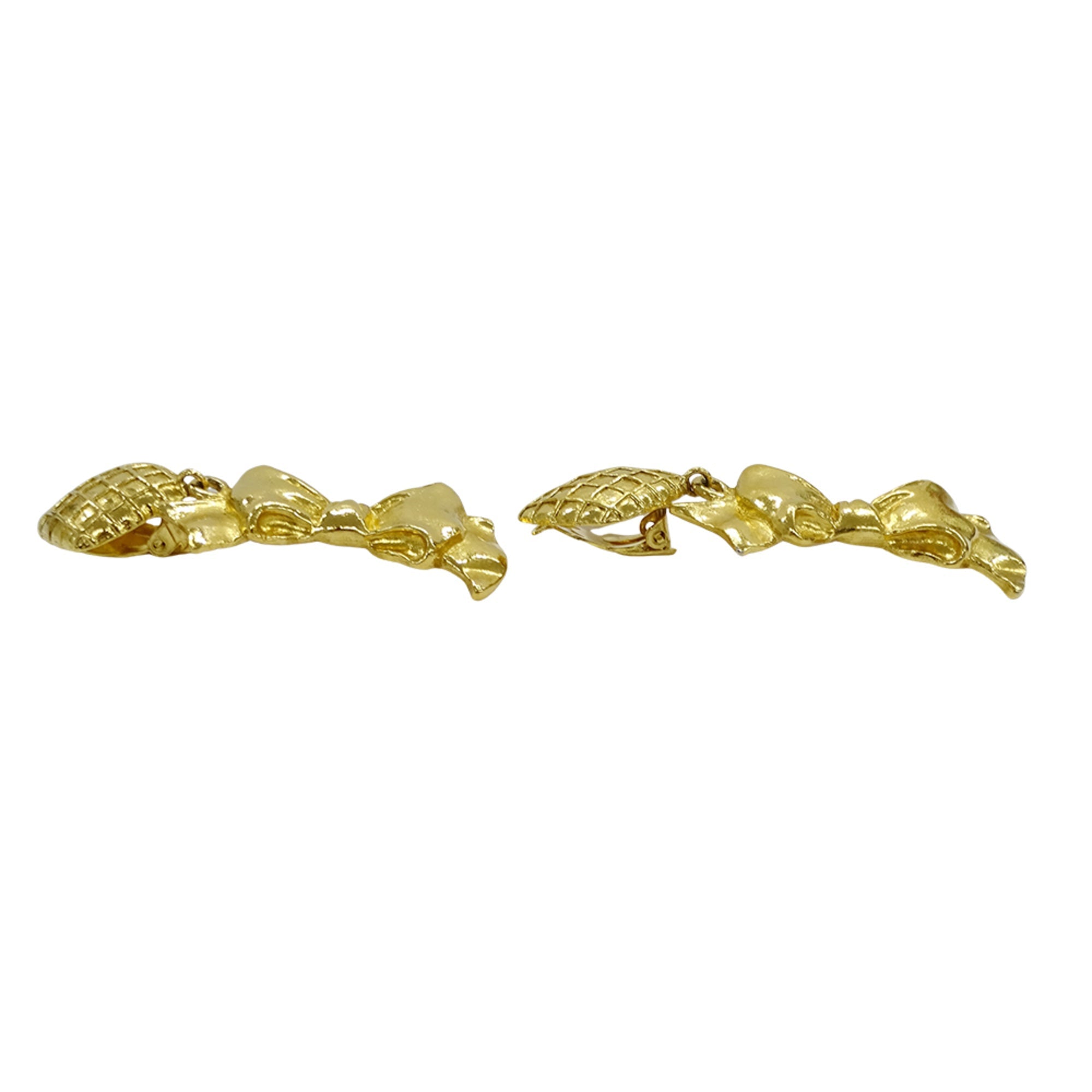 Vintage Earrings Gold-Tone Metal
