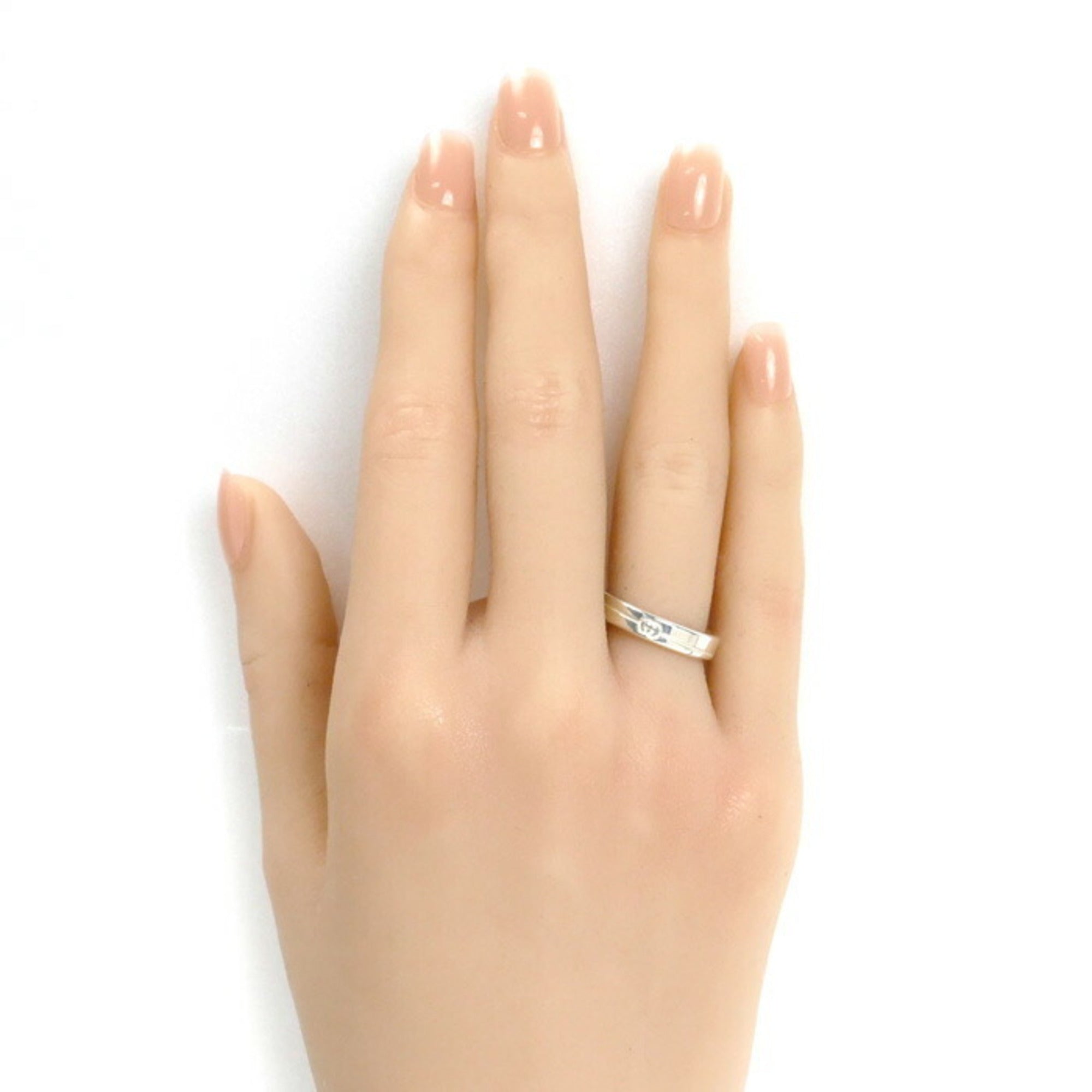 Diagonal Interlocking G Ring Sterling Silver