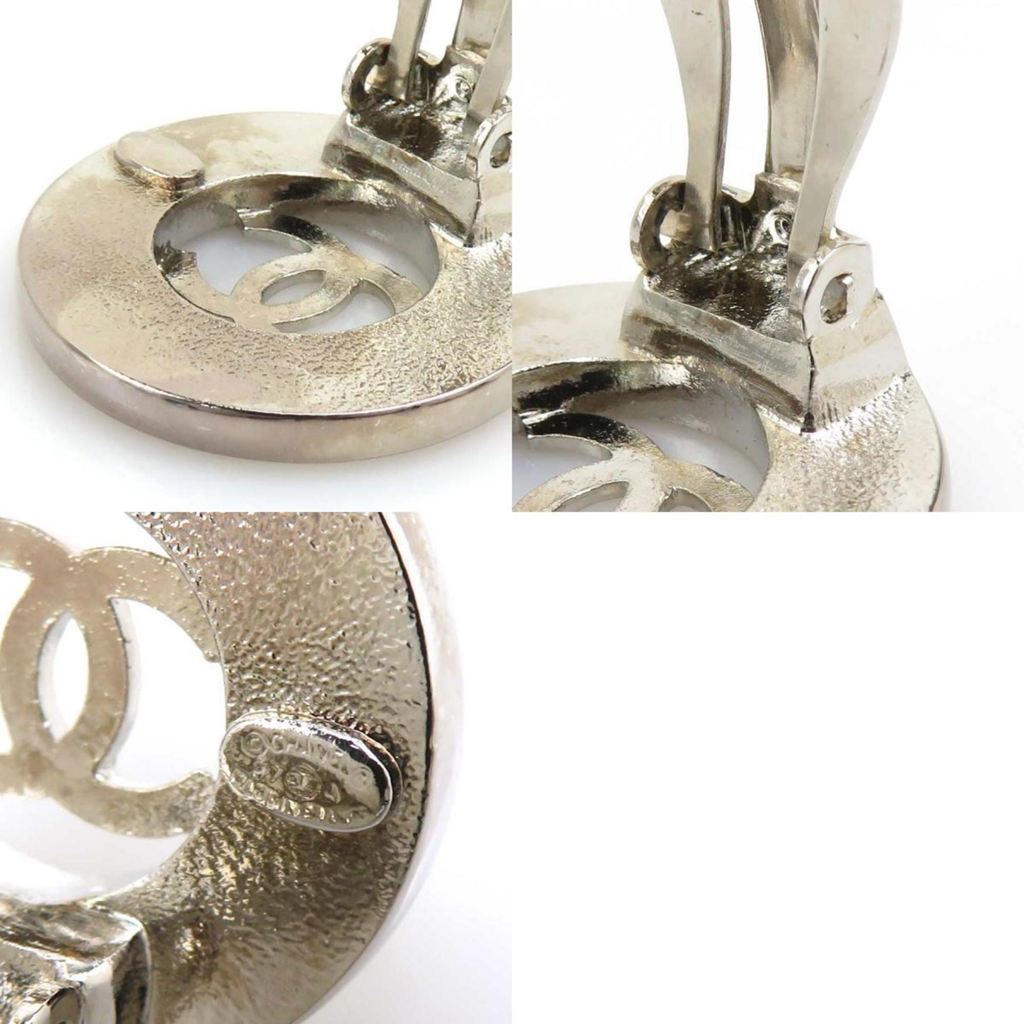 CC Logo Clip-On Earrings Silver-Tone Metal Silver-Tone Metal