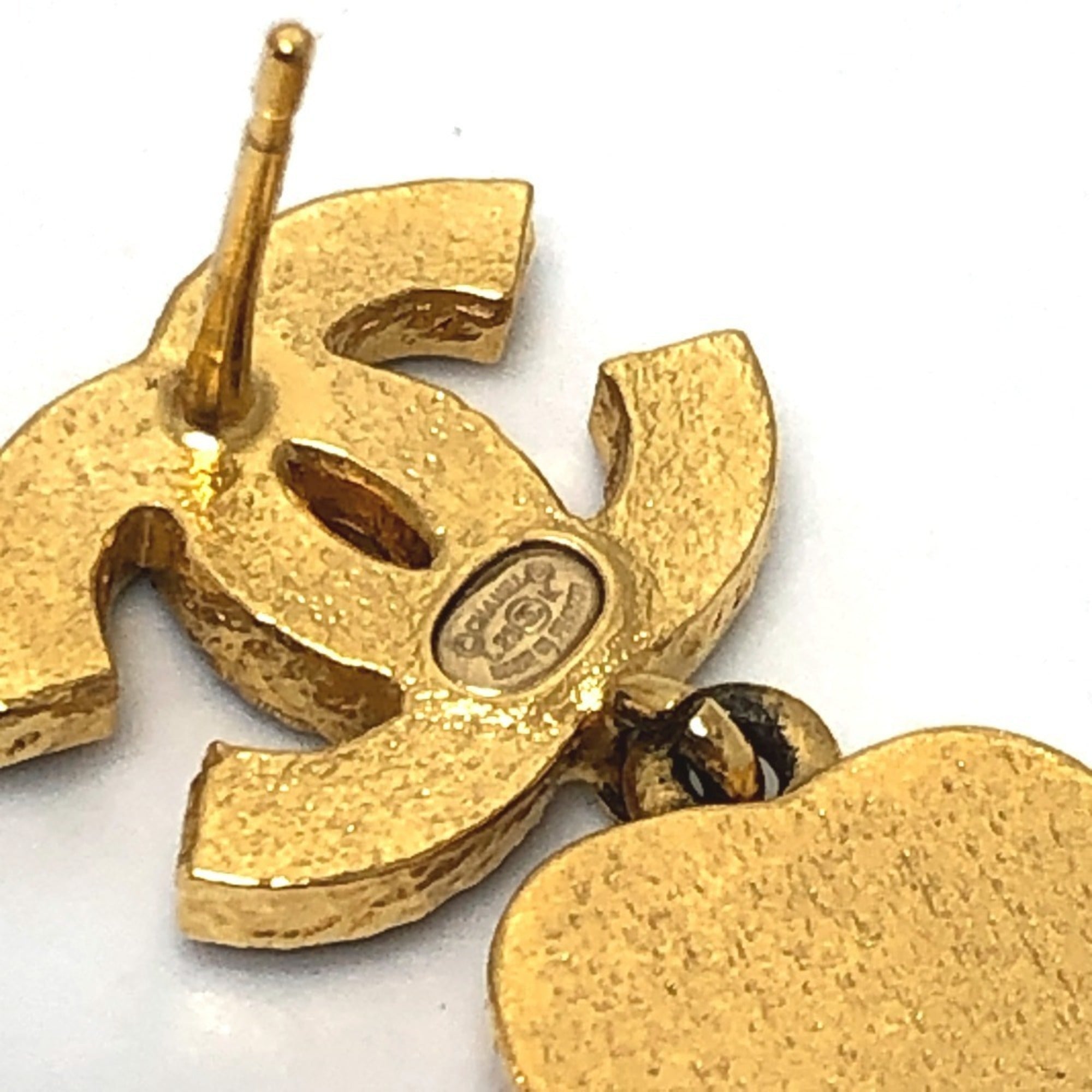 CC Logo Flower Earrings Gold-Tone Metal Gold-Tone Metal