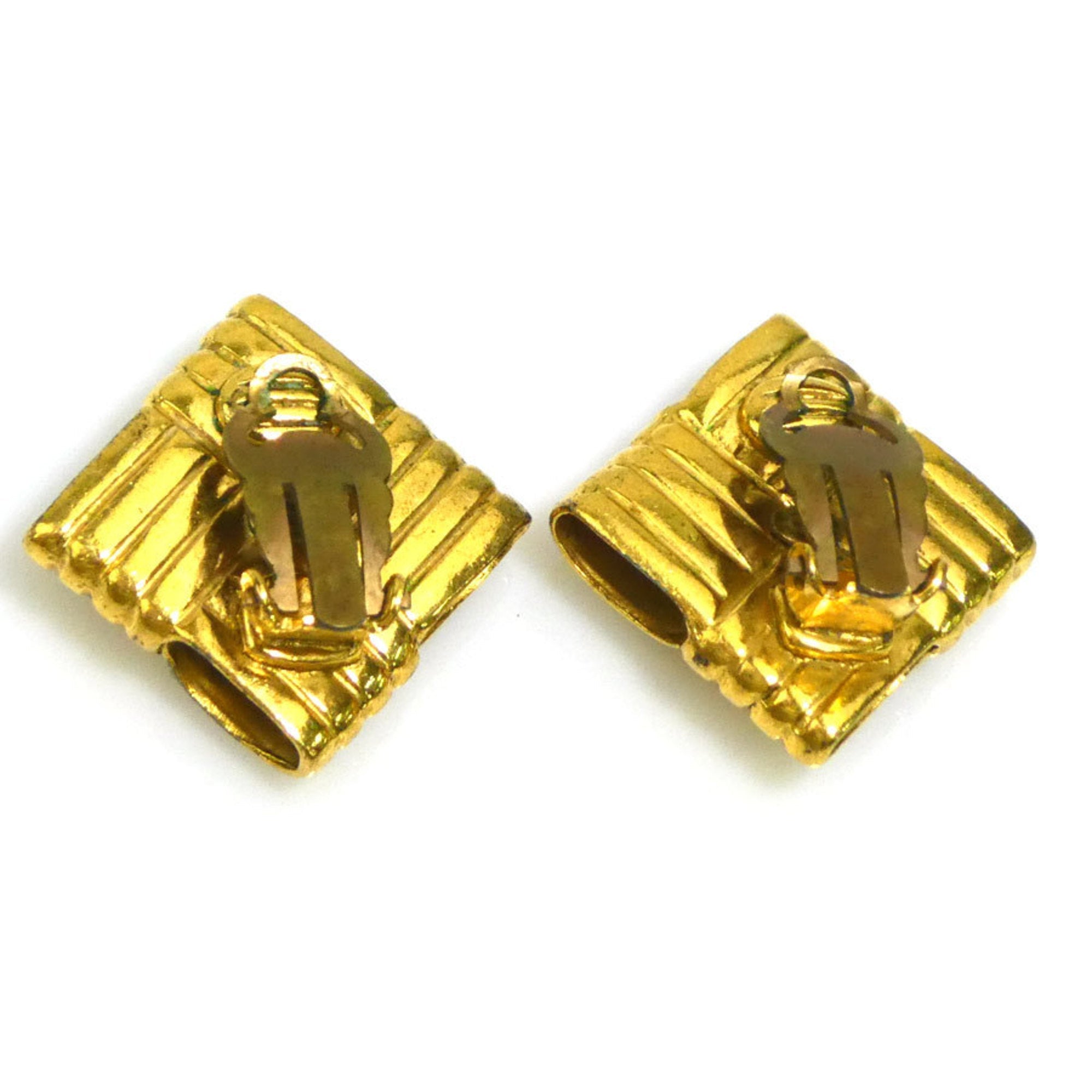 CC Logo Clip-On Earrings Gold-Tone Metal Gold-Tone Metal