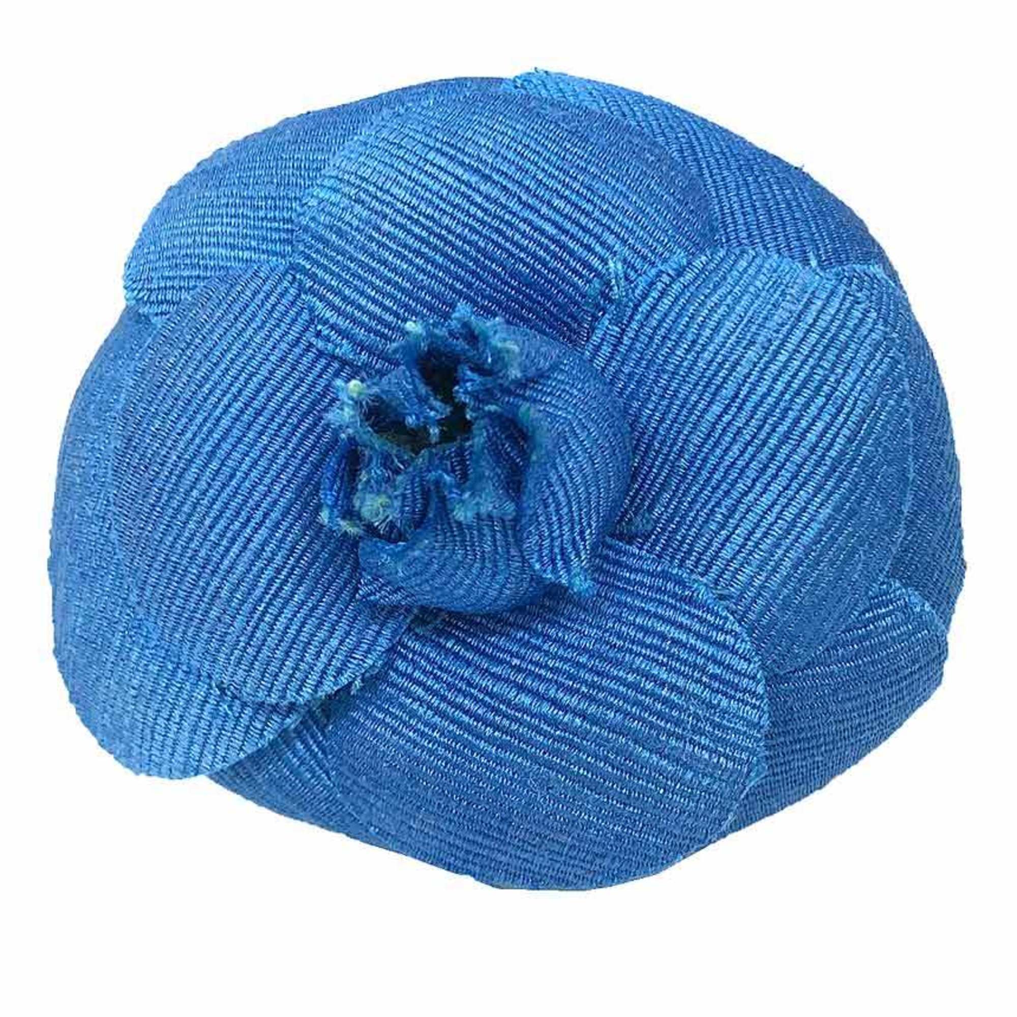 Camellia Brooch Blue Metal