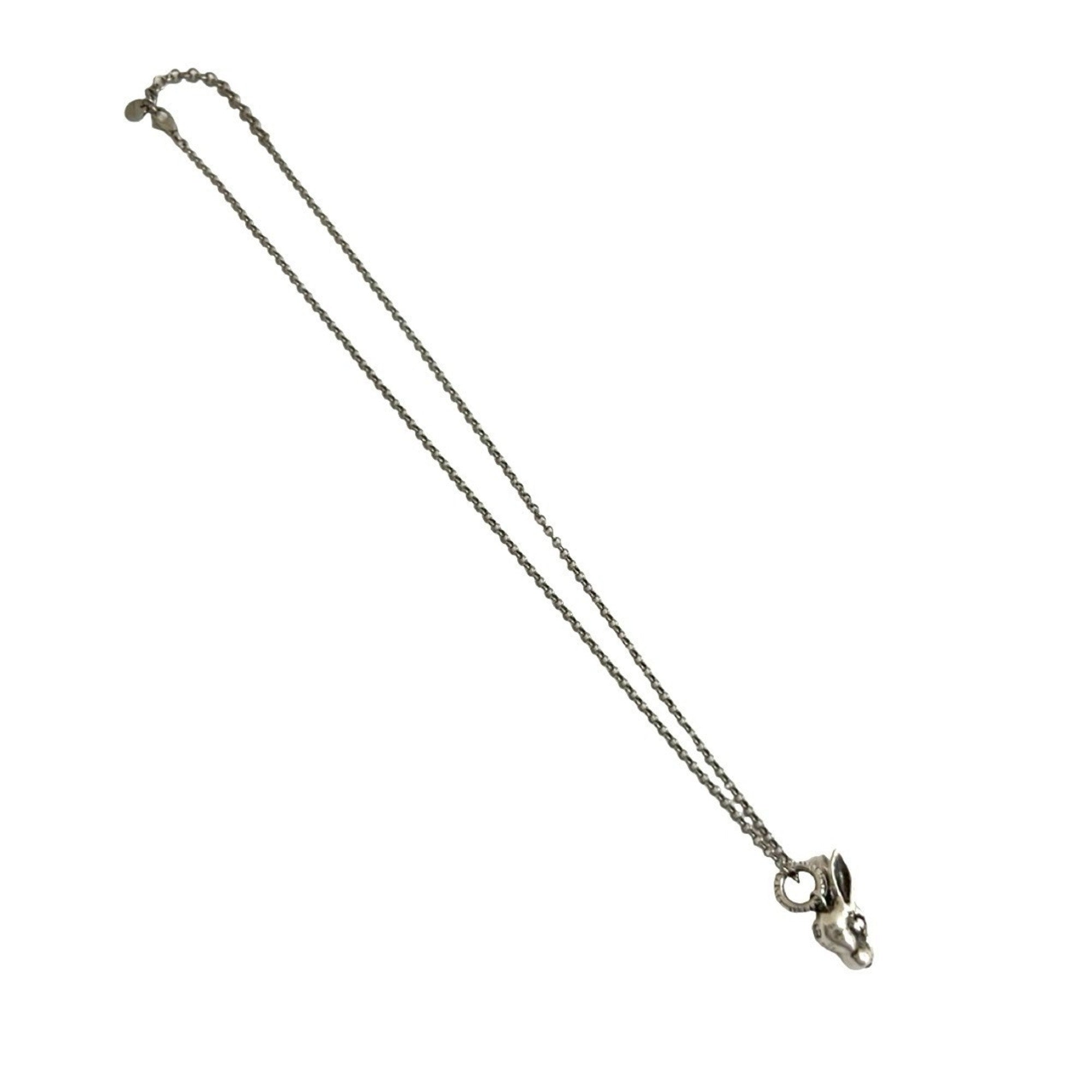 Anger Forest Rabbit Head Pendant Necklace Sterling Silver