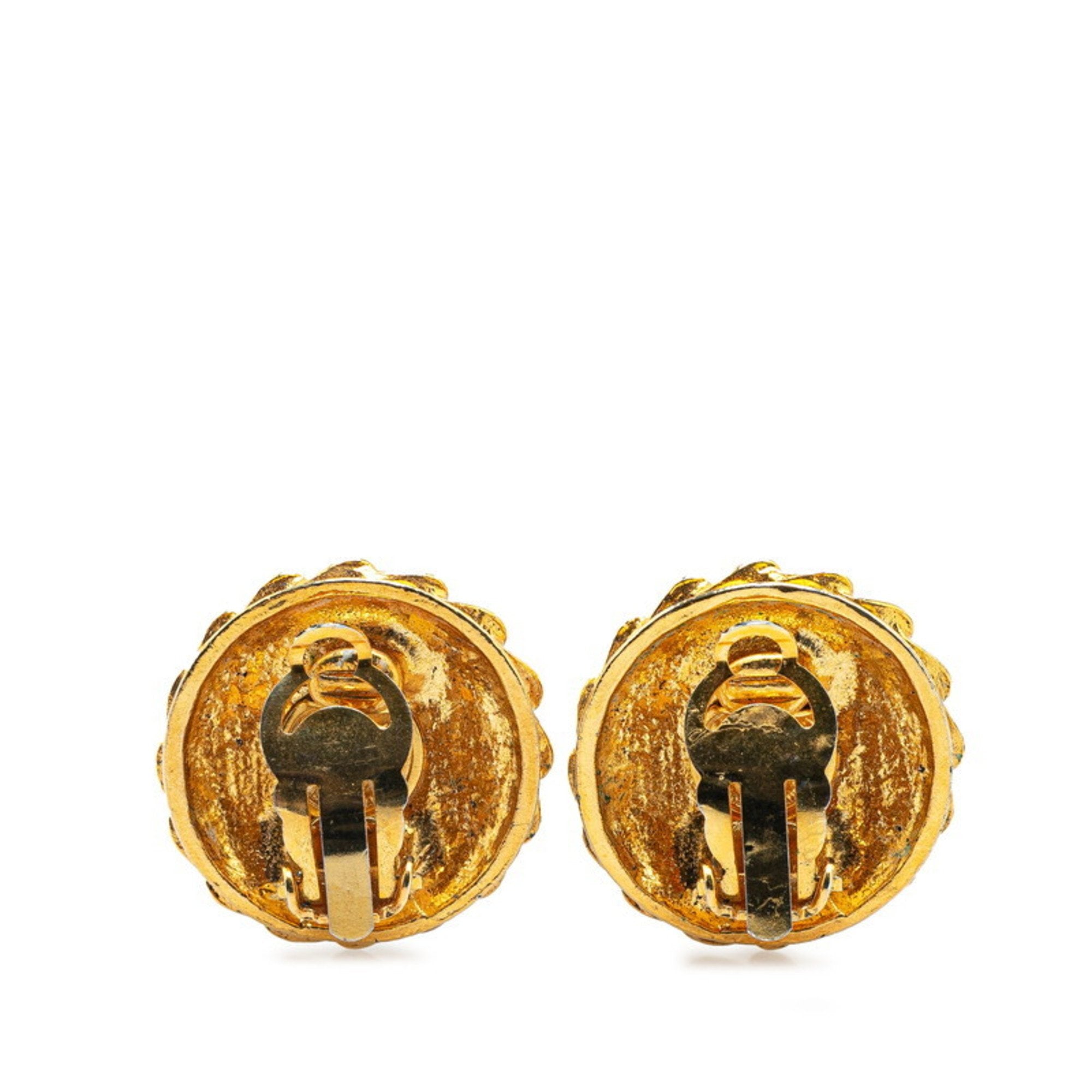 CC Logo Clip-On Earrings Metal Gold-Tone Metal