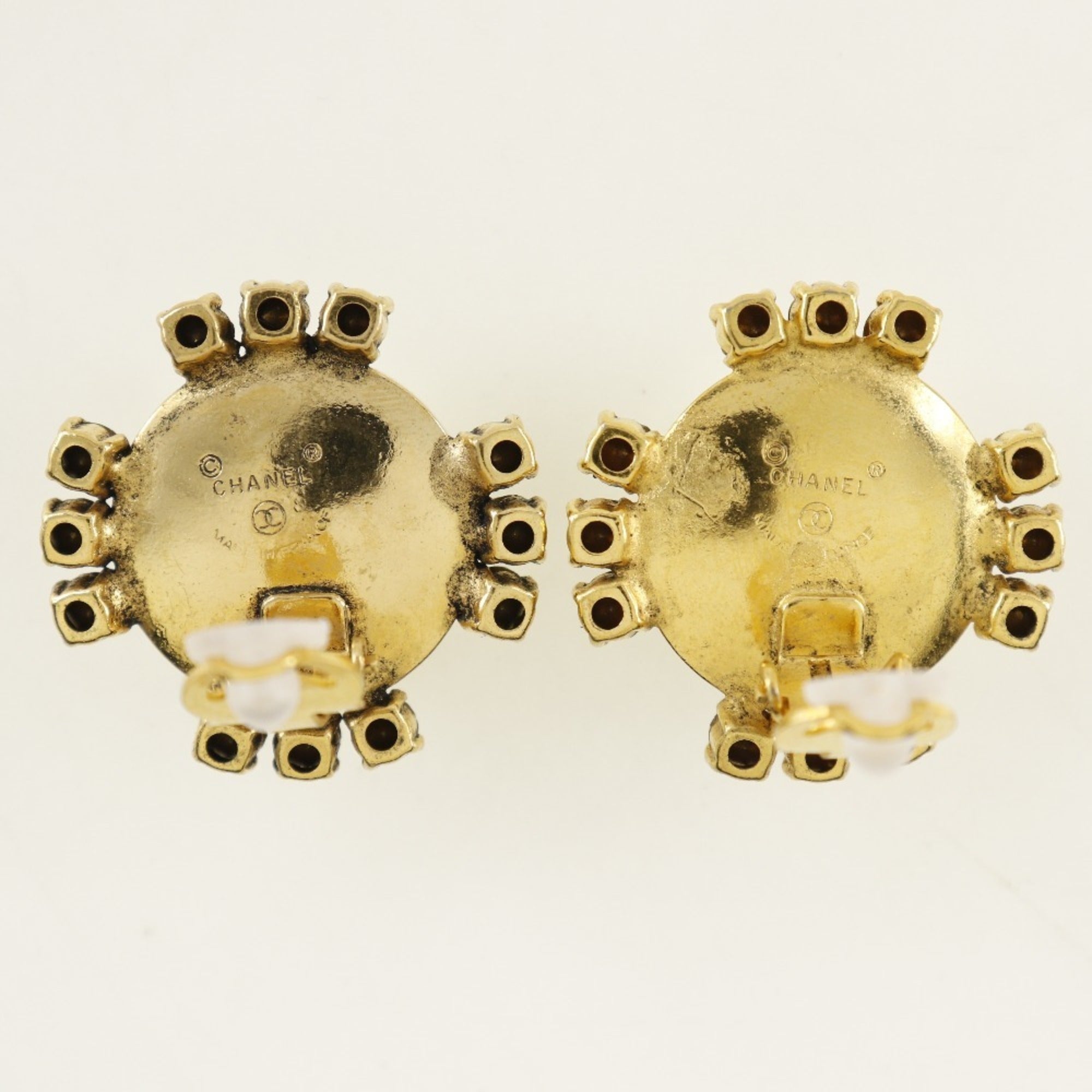 Clip-On Earrings Pearl Clip-On Gold-Tone Metal