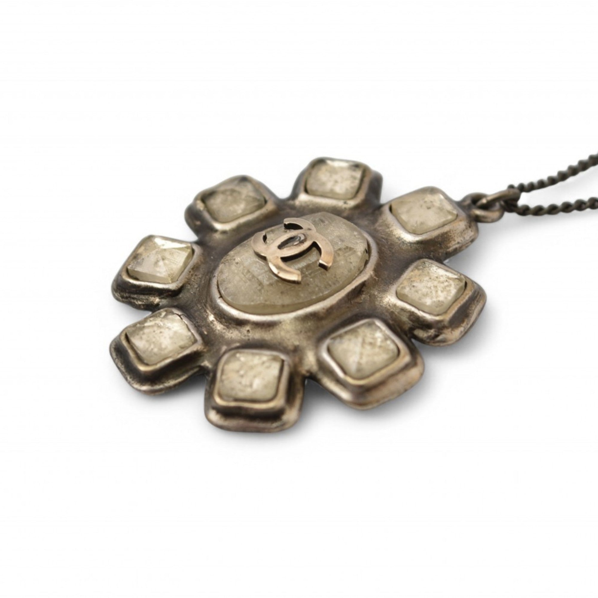 CC Logo Pendant Necklace Metal