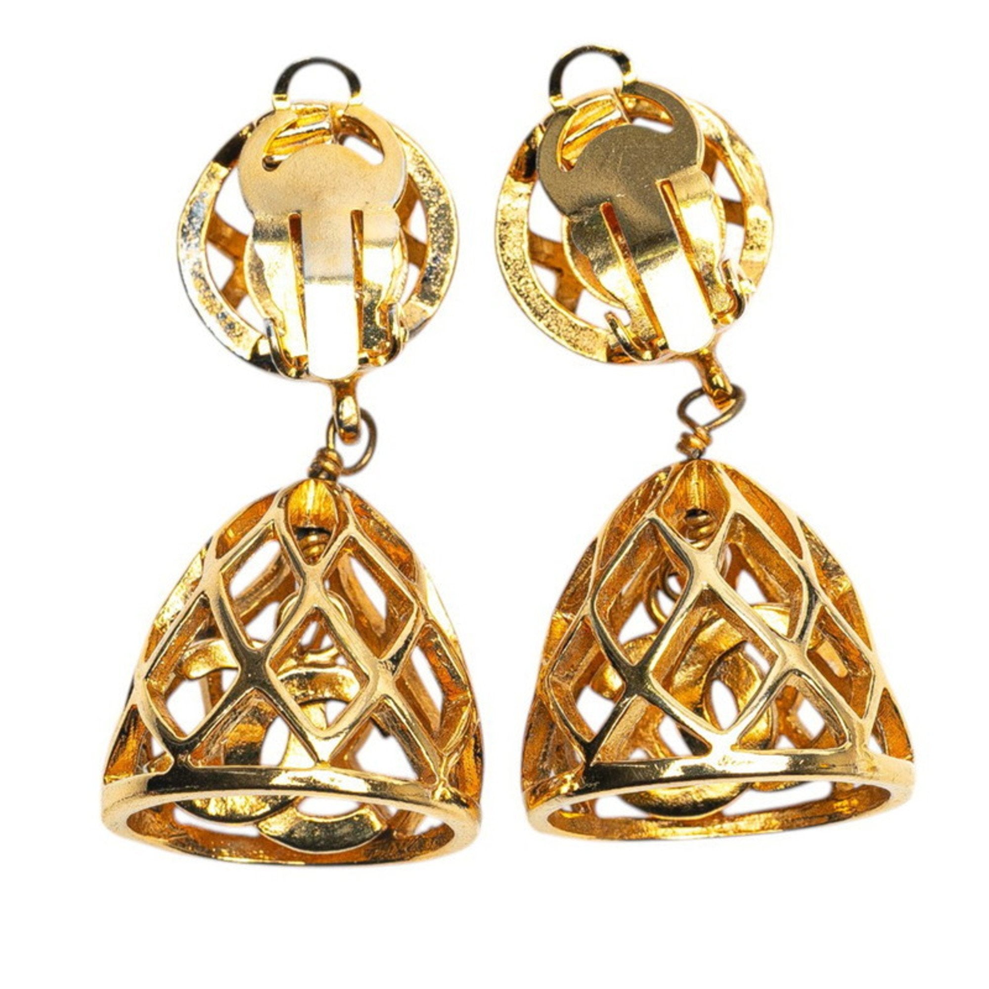 CC Logo Clip-On Earrings Metal Gold-Tone Metal