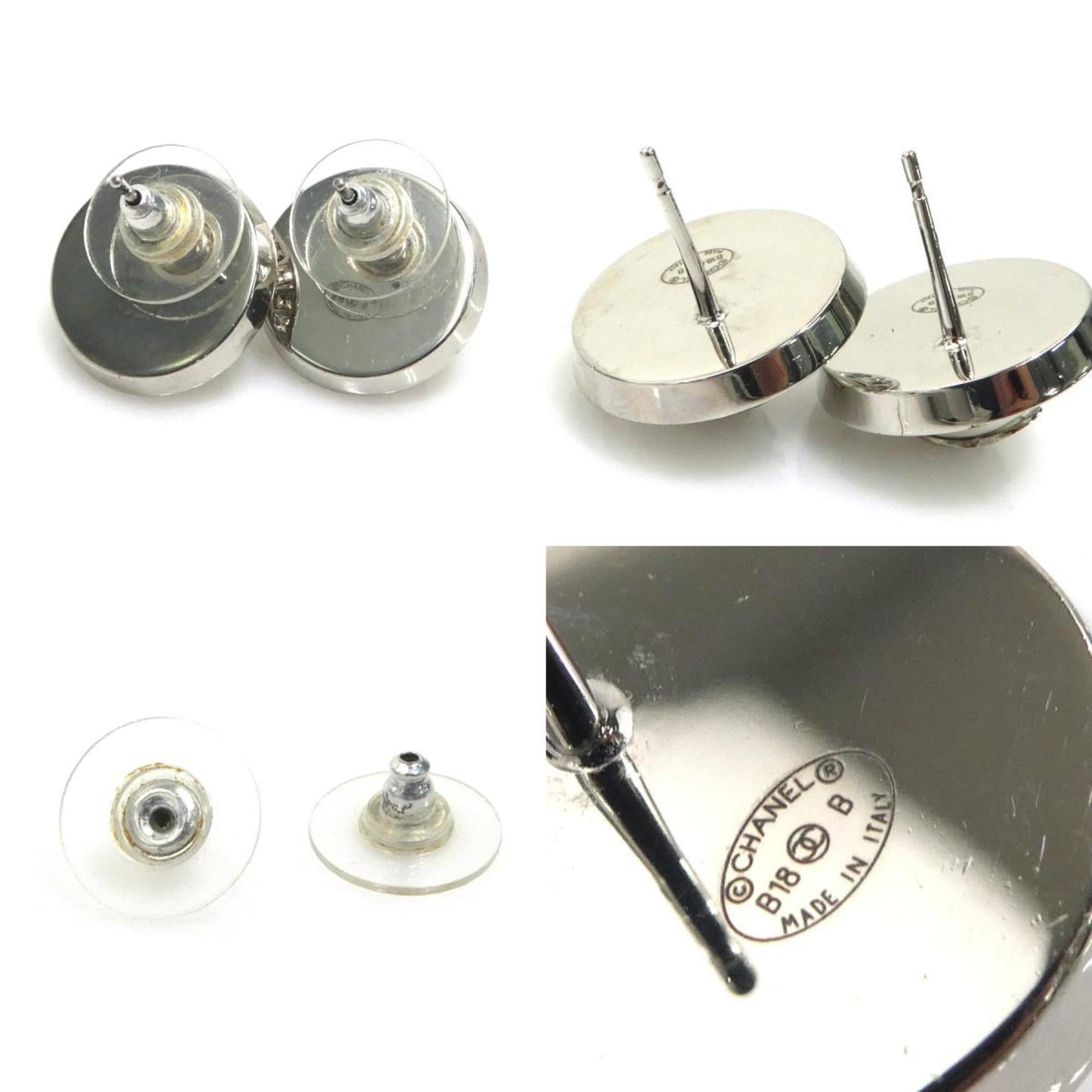 CC Logo Earrings Silver-Tone Metal