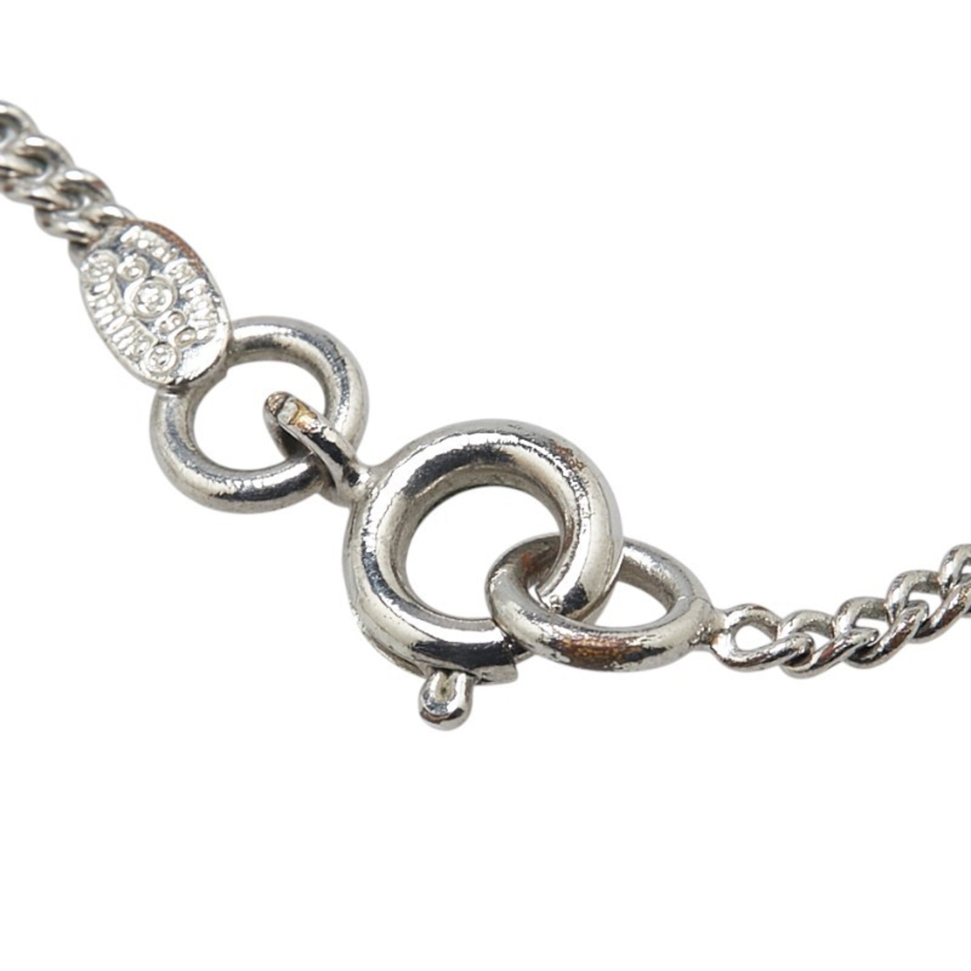 CC Logo Pendant Necklace Silver-Tone Metal