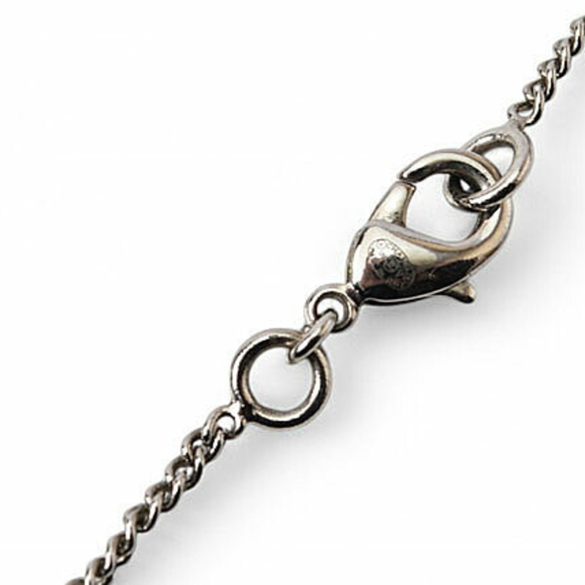 CC Logo Pendant Necklace Silver-Tone Metal
