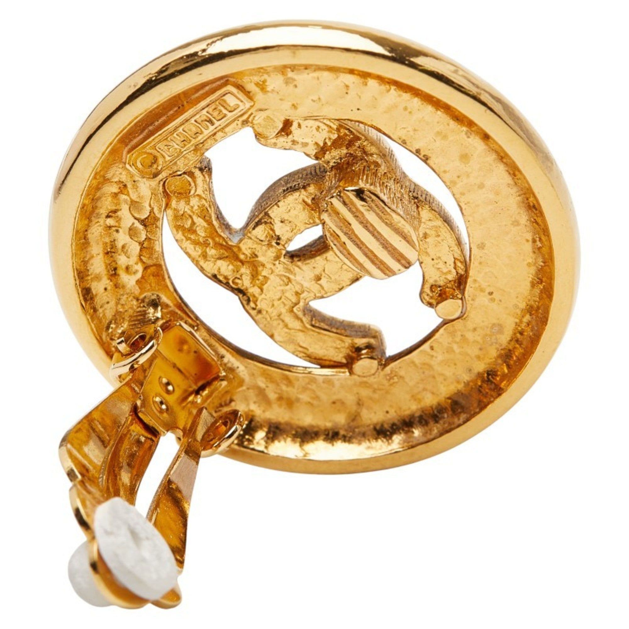 CC Logo Clip-On Earrings Metal Gold-Tone Metal
