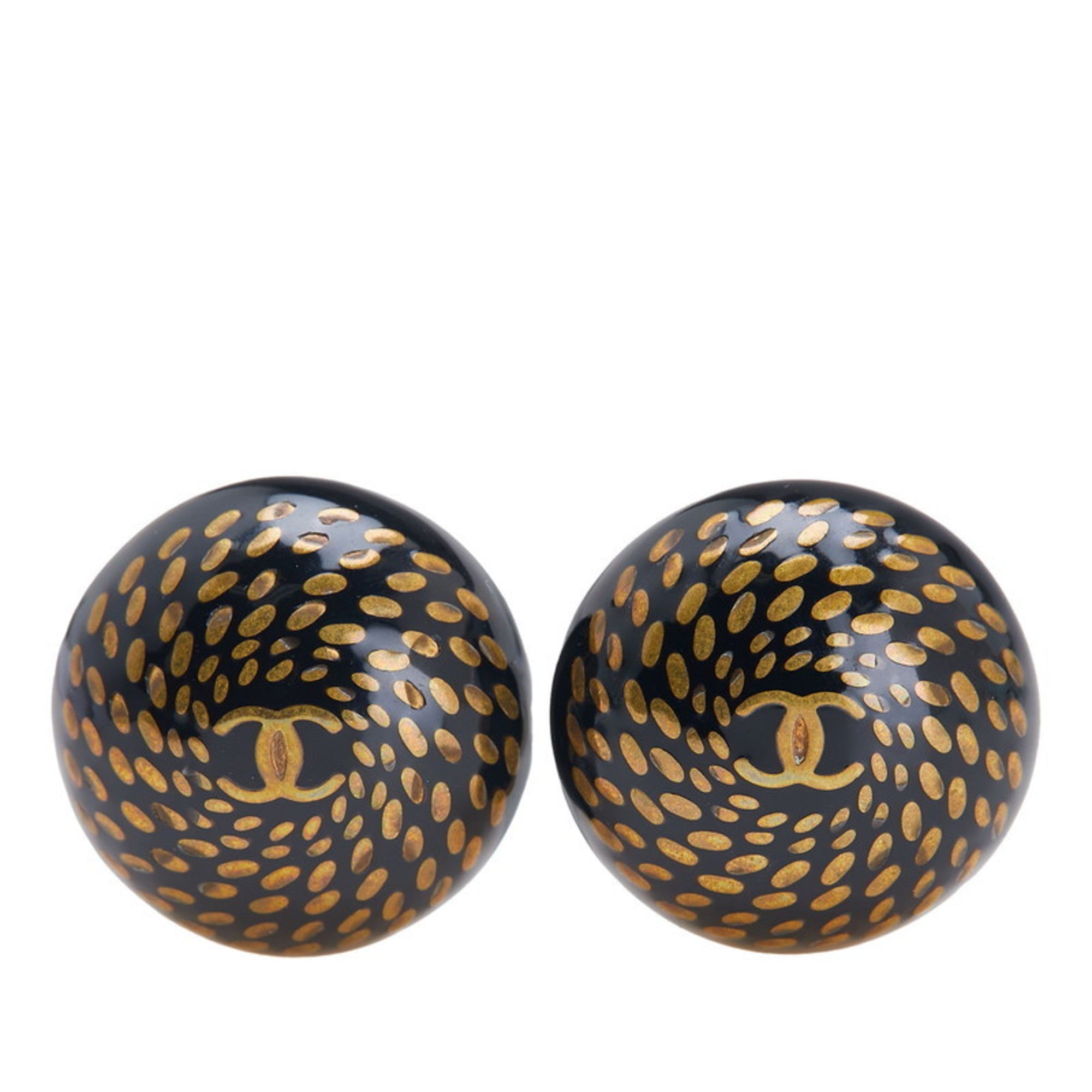 CC Logo Clip-On Earrings Gold-Tone Metal Gold-Tone Metal