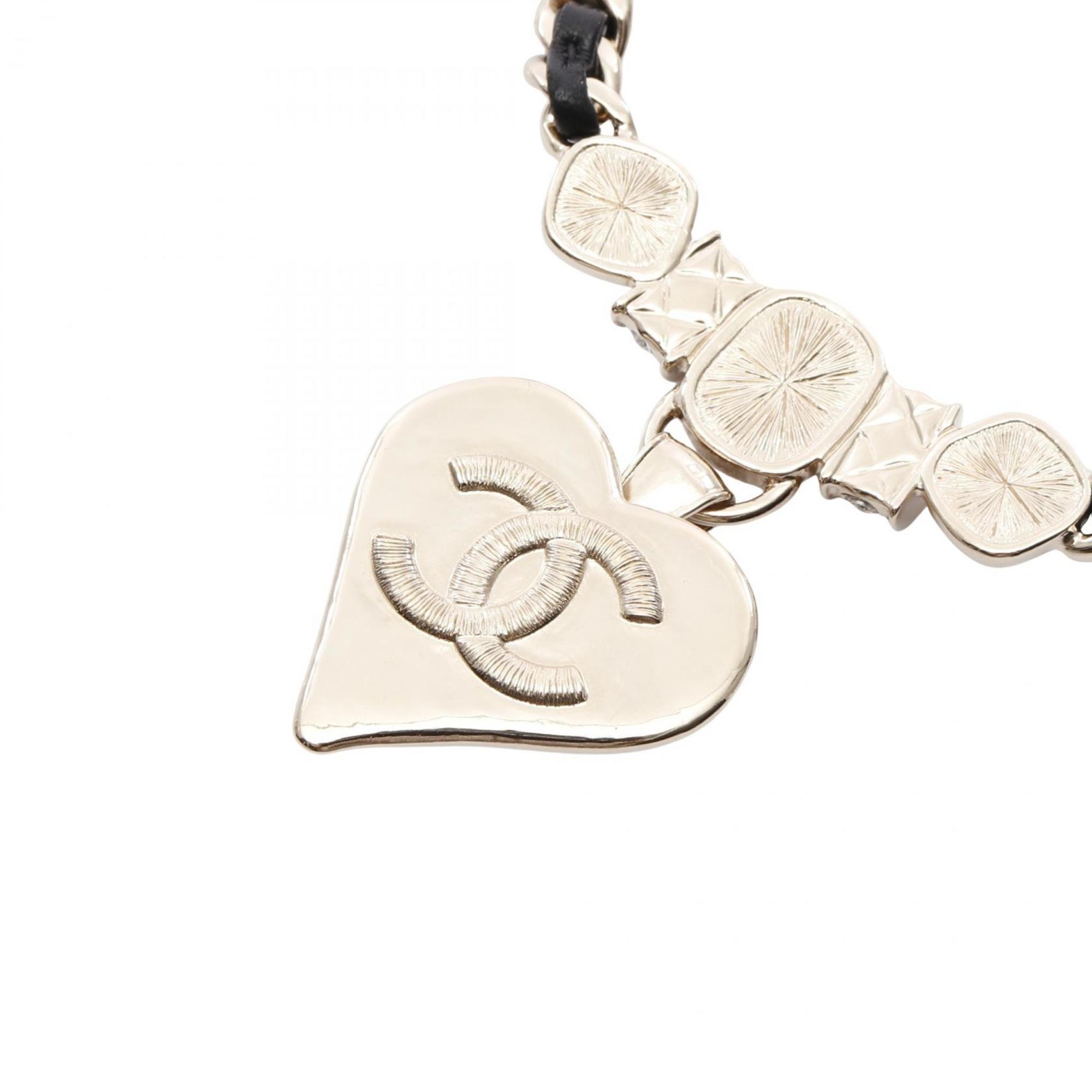 CC Logo Heart Pendant Necklace Metal