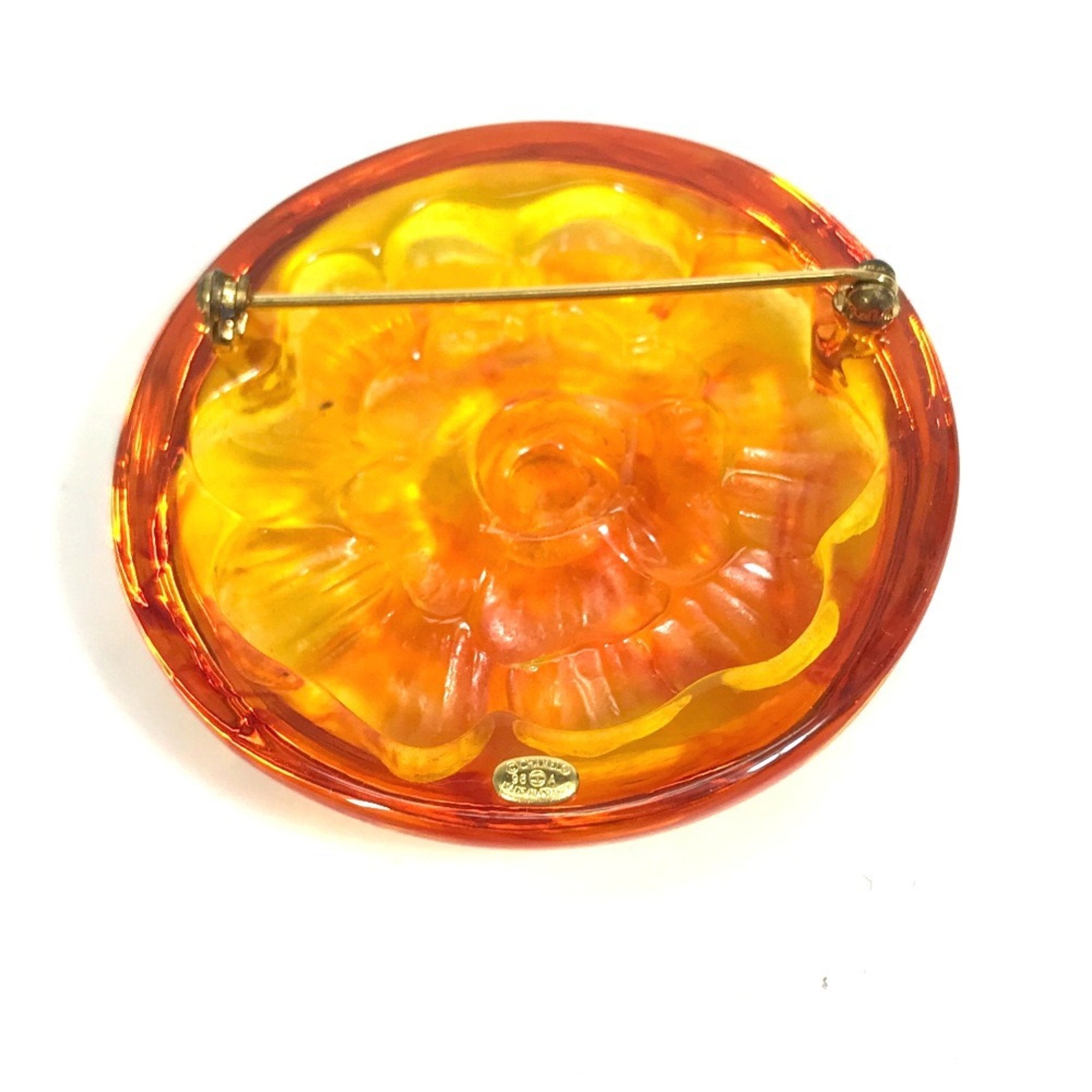 Camellia Brooch Plastic Orange