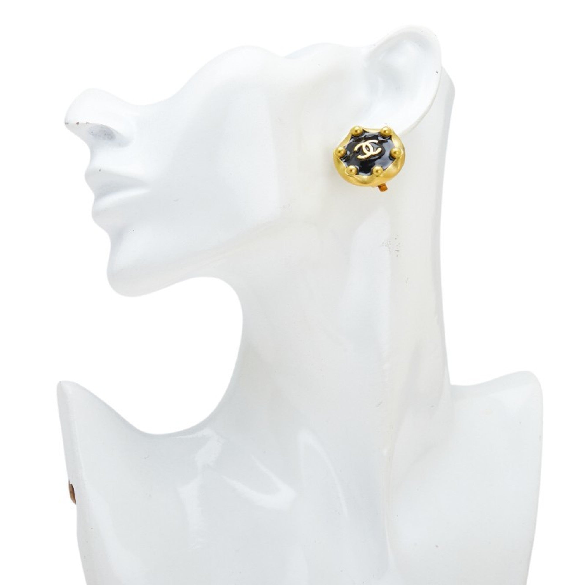 CC Logo Clip-On Earrings Gold-Tone Metal Gold-Tone Metal