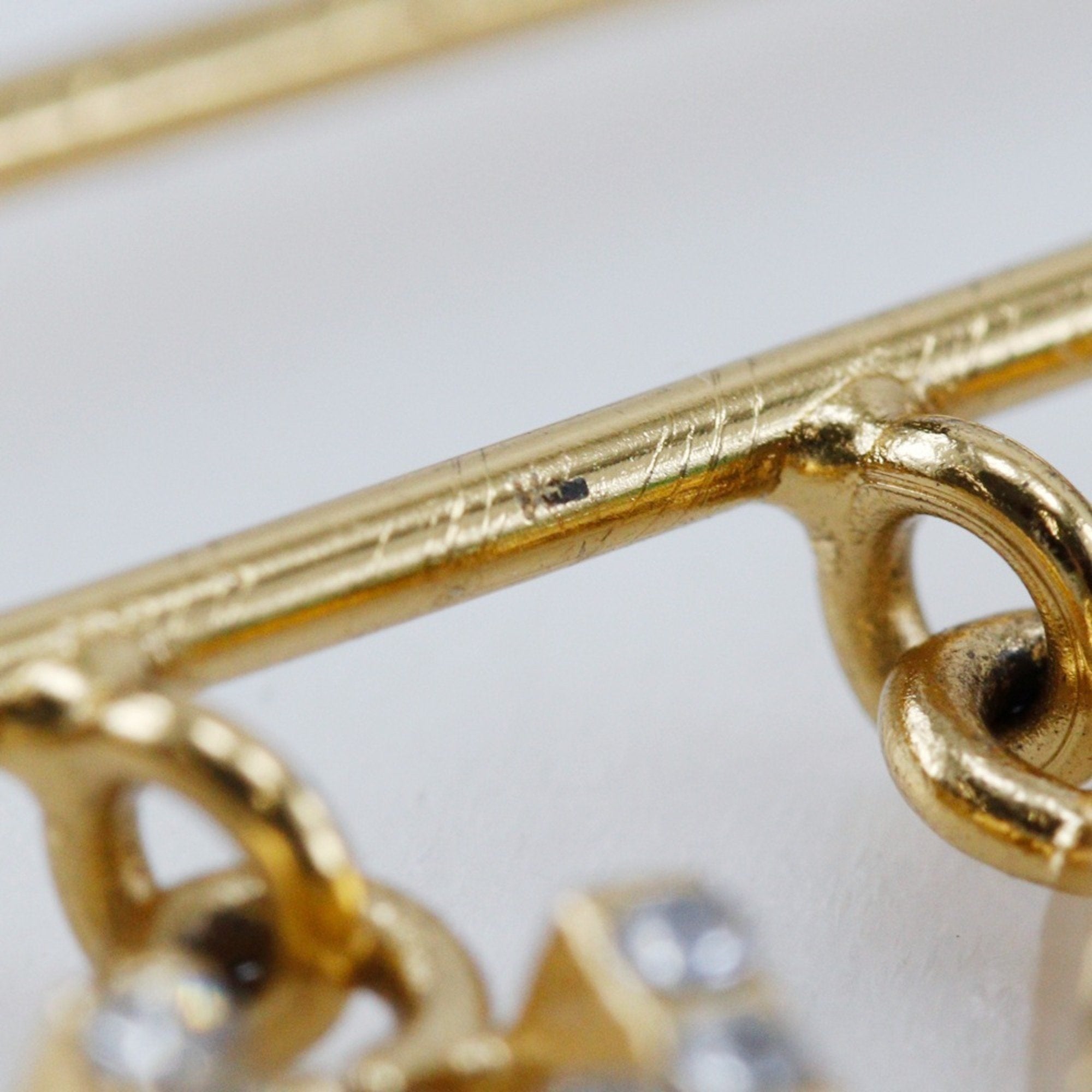 Brooch Metal Safety Pin with Rhinestone