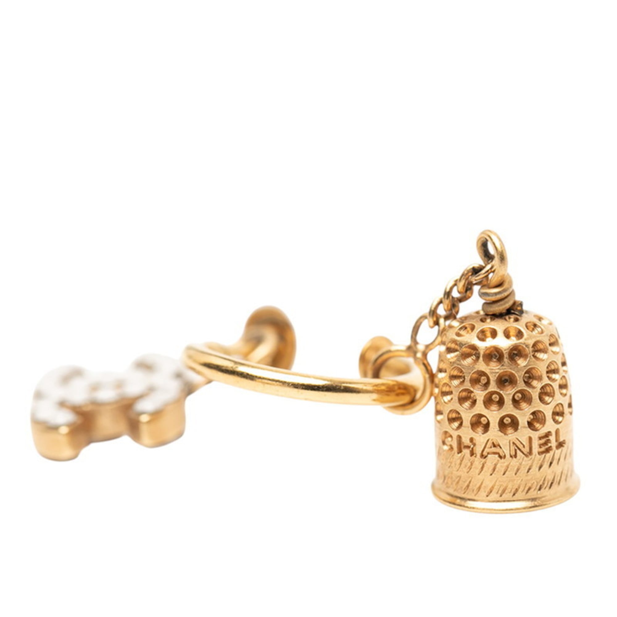 CC Logo Hoop Earrings Metal Gold-Tone Metal