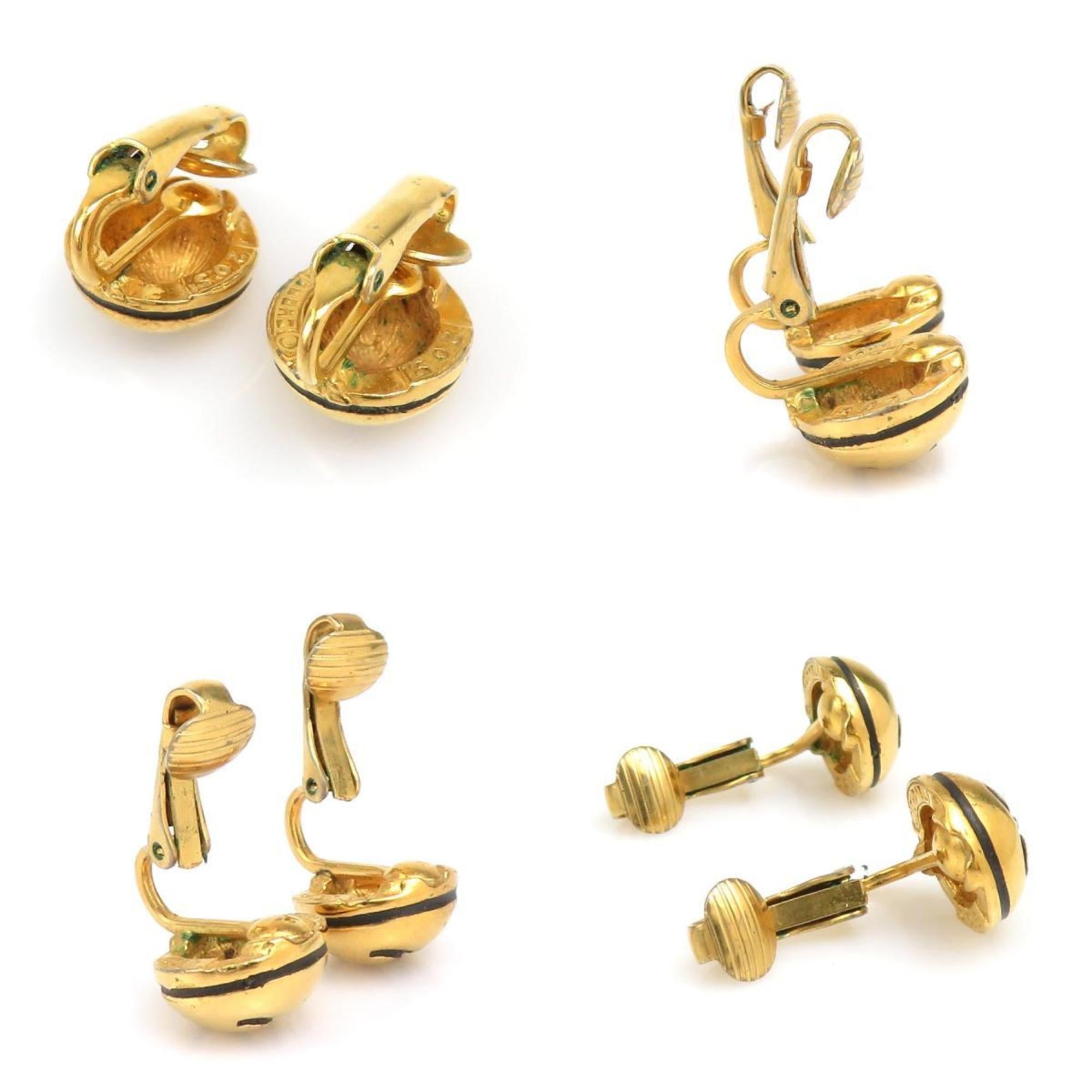 CC Logo Clip-On Earrings Gold-Tone Metal Gold-Tone Metal