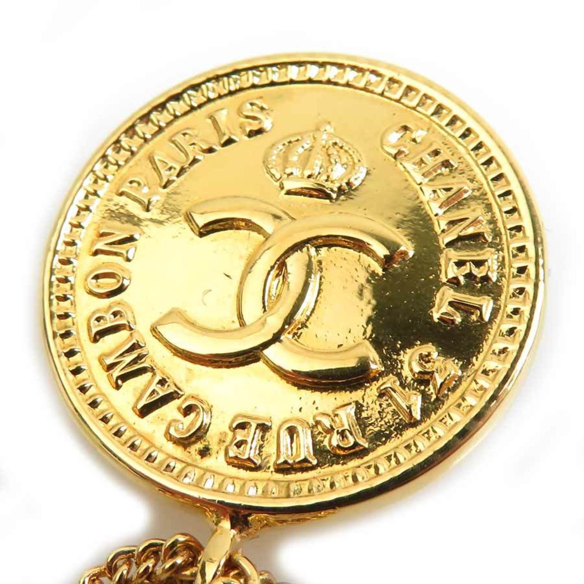 CC Logo Brooch Gold-Tone Metal