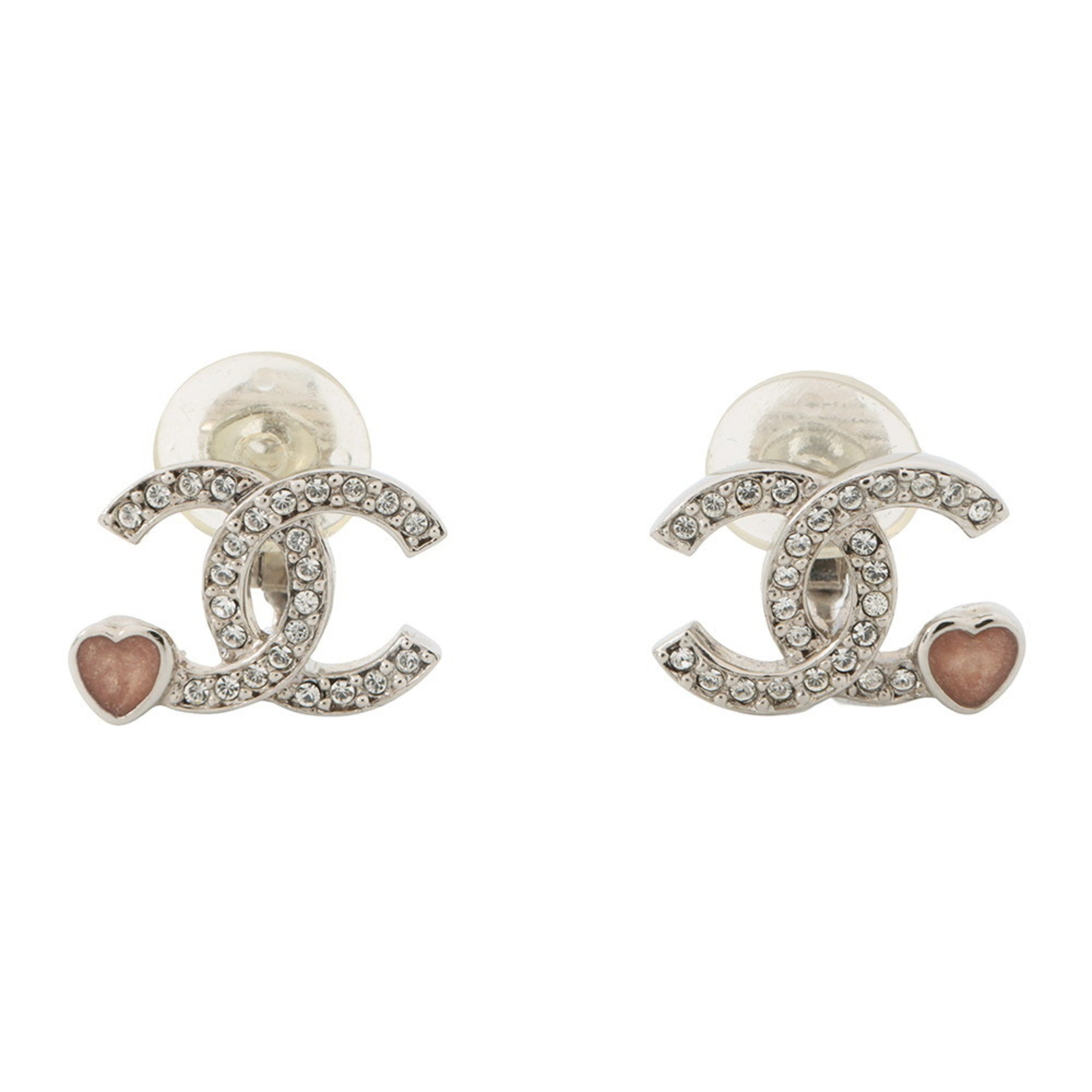CC Logo Heart Earrings Metal