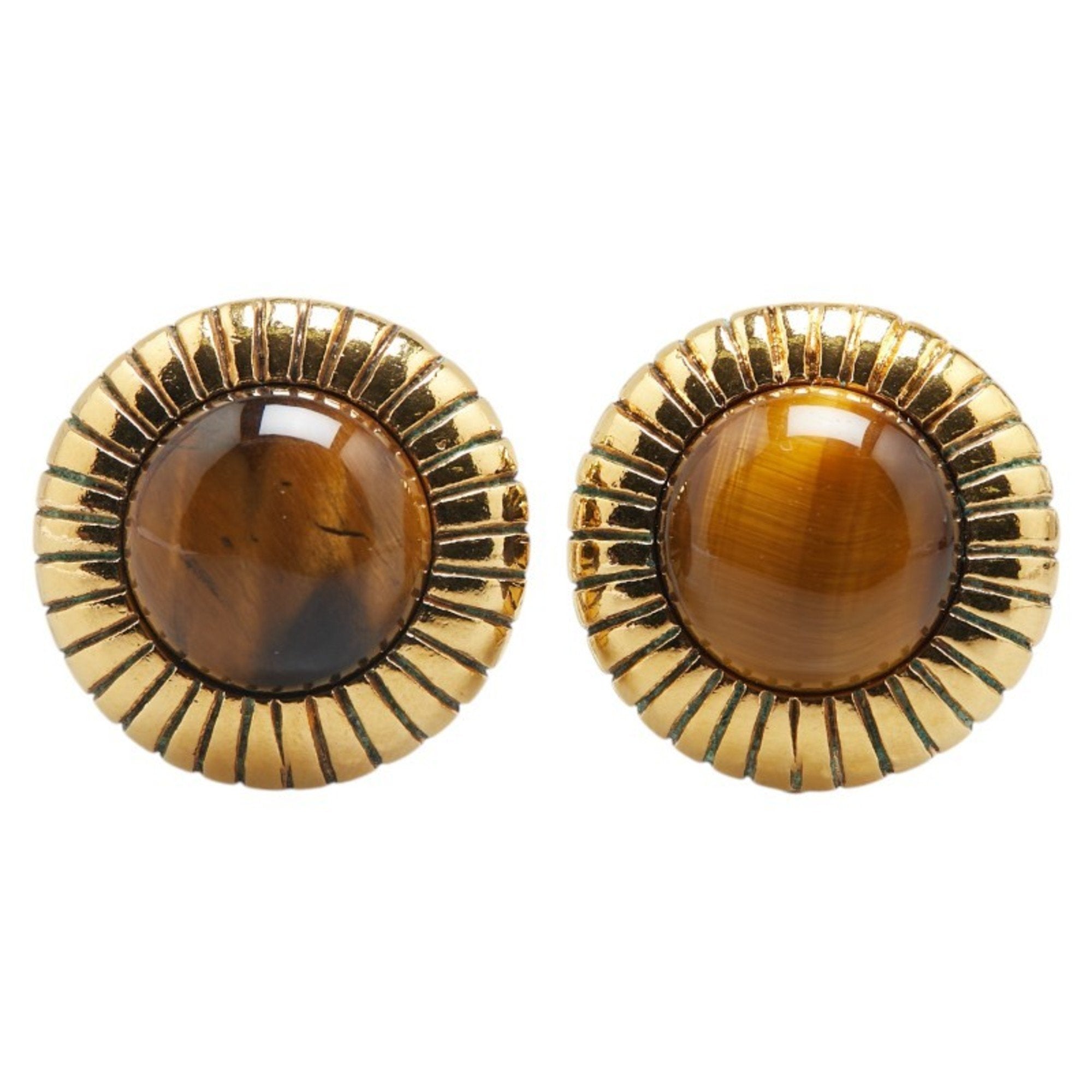 Vintage Clip-On Earrings Clip-On Gold-Tone Metal