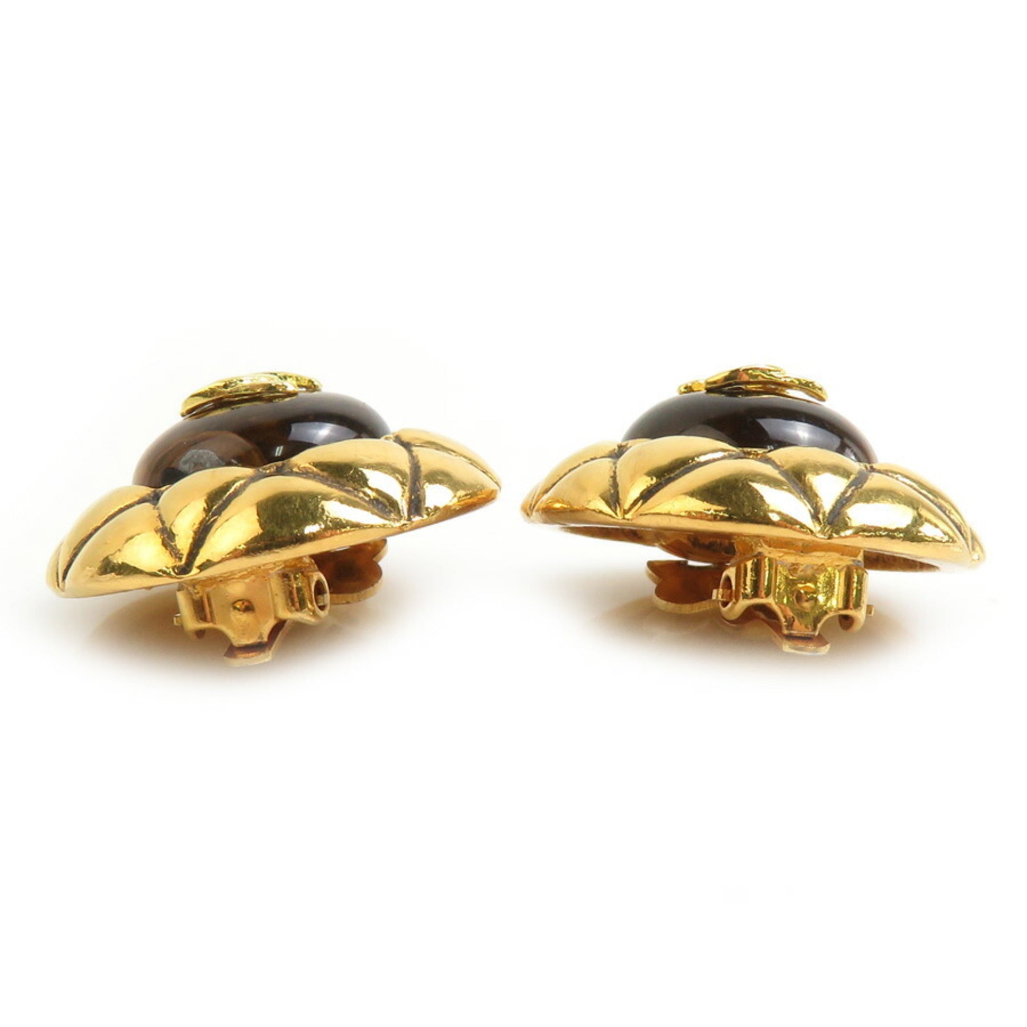 CC Logo Clip-On Earrings Gold-Tone Metal Gold-Tone Metal