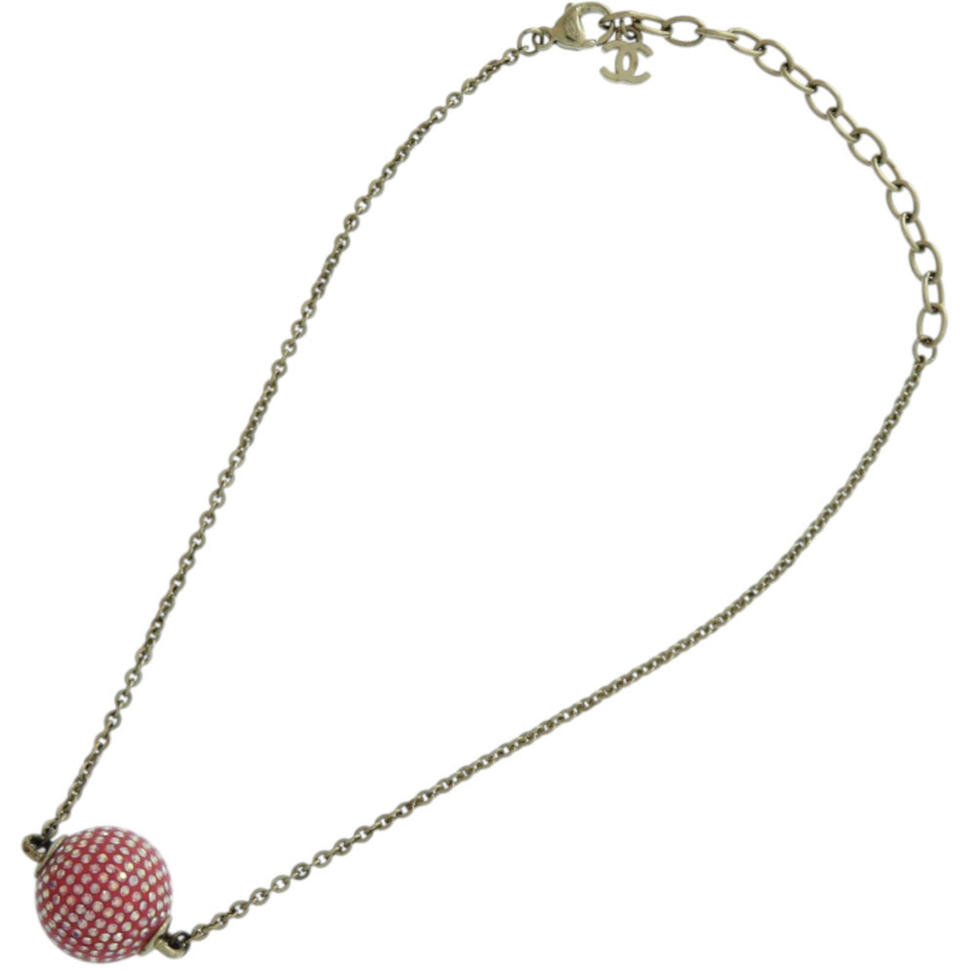 CC Logo Ball Pendant Necklace Gold-Tone Metal