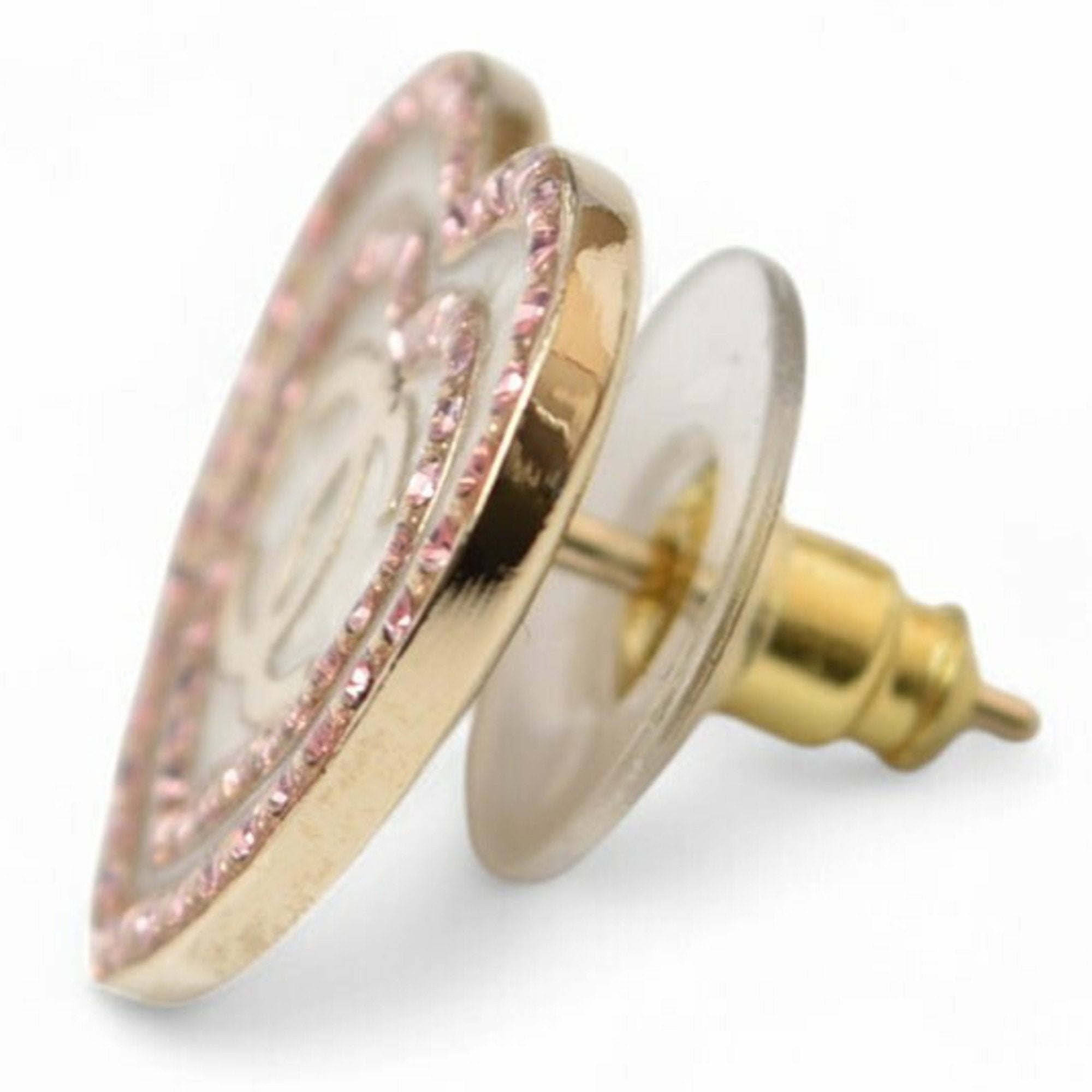 Earrings Rhinestone Gold-Tone Metal