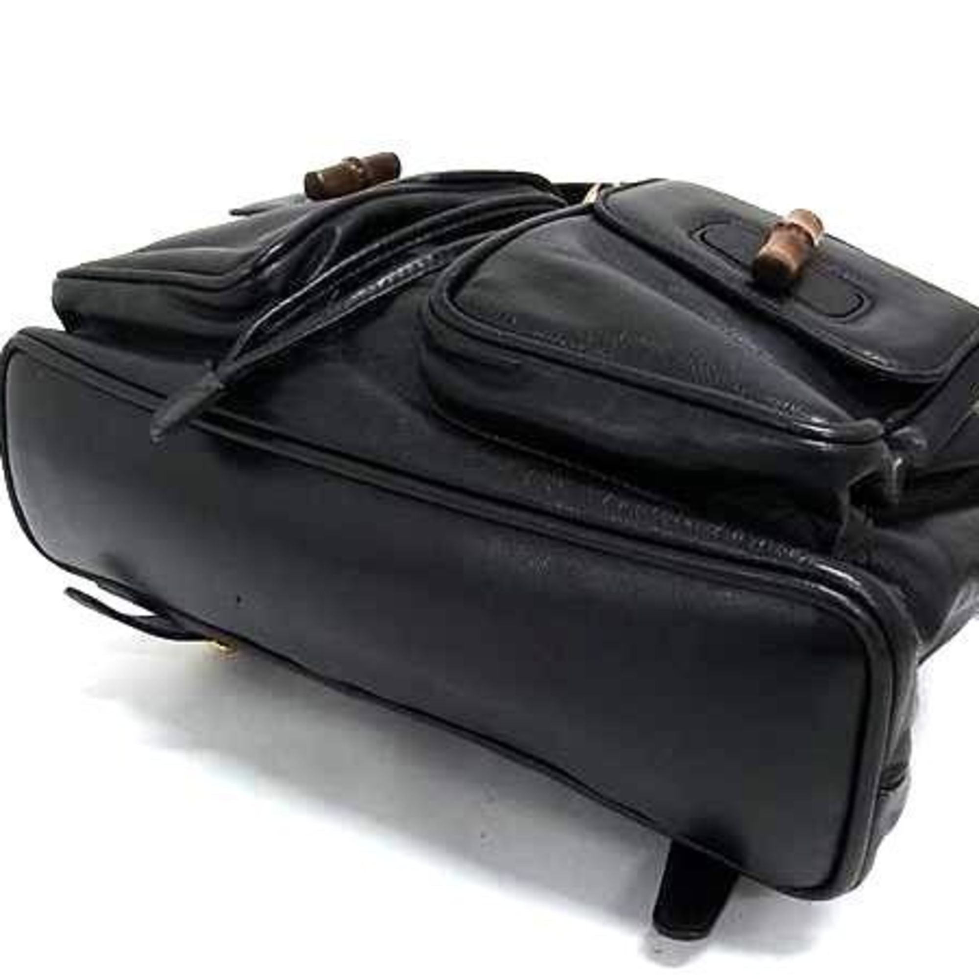 Vintage Bamboo Backpack Leather Medium