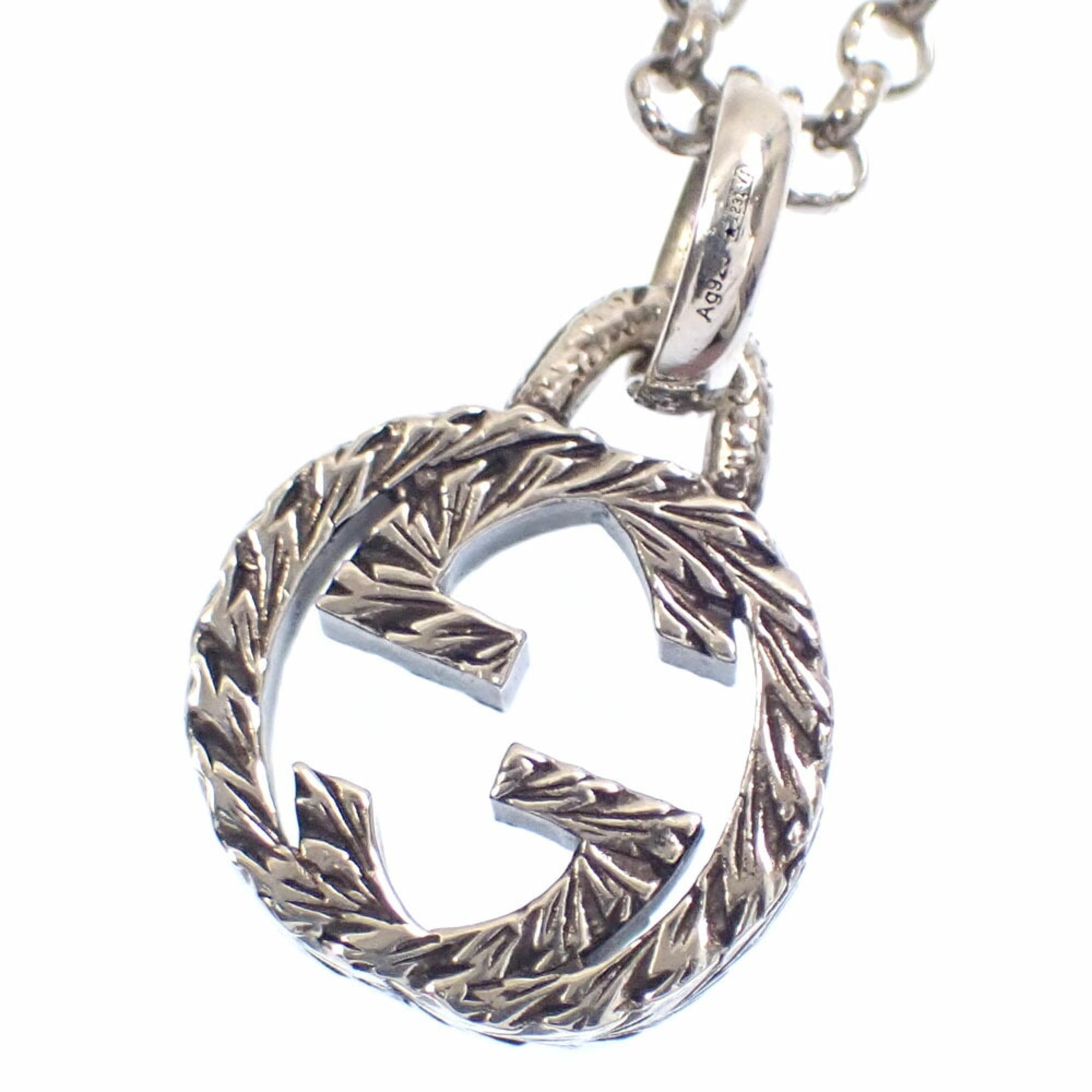 Interlocking G Pendant Necklace Sterling Silver