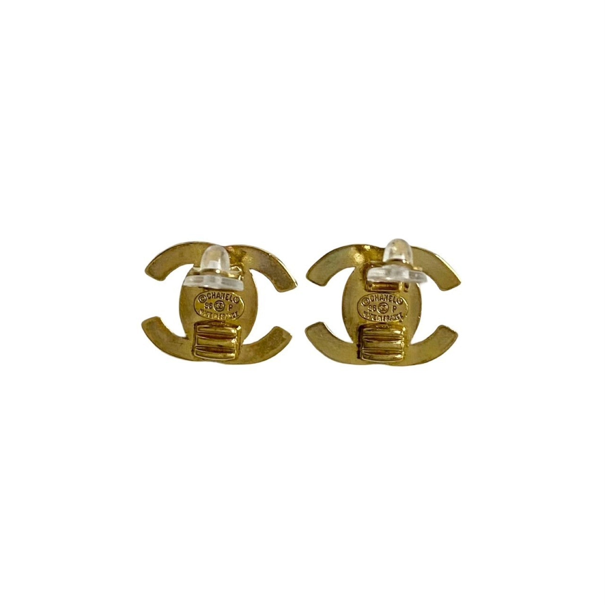 CC Logo Clip-On Earrings Metal Gold-Tone Metal