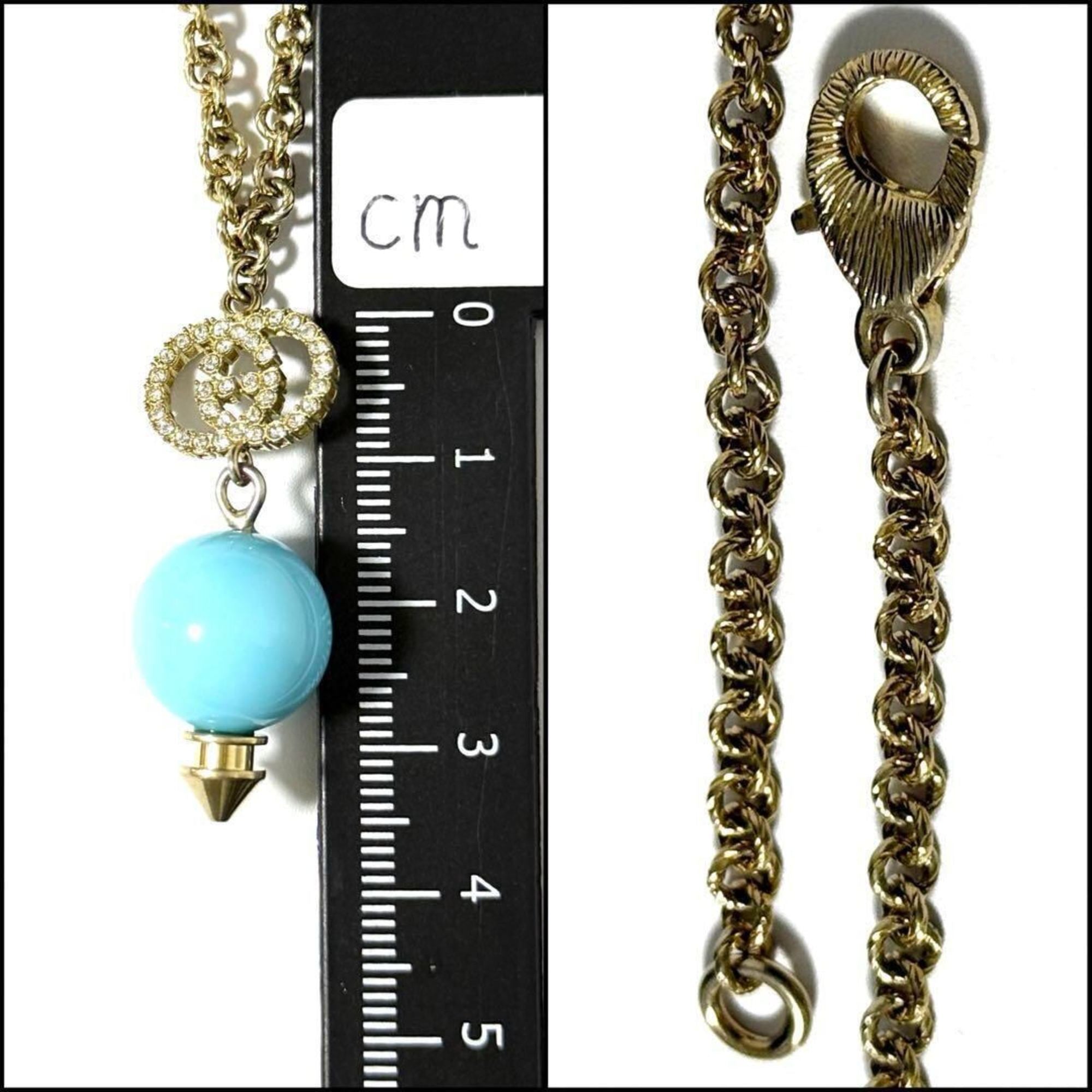 Pendant Necklace Metal and Plastic and Rhinestone