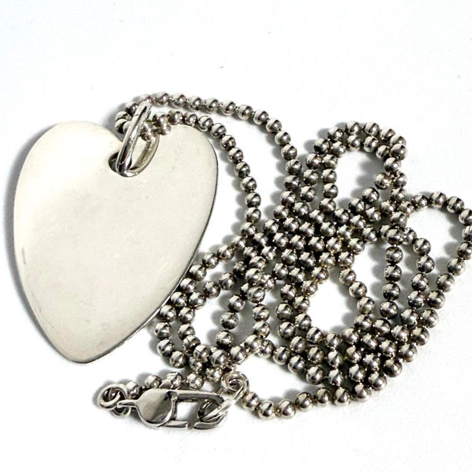 Pendant Necklace Trademark Heart Tag Sterling Silver